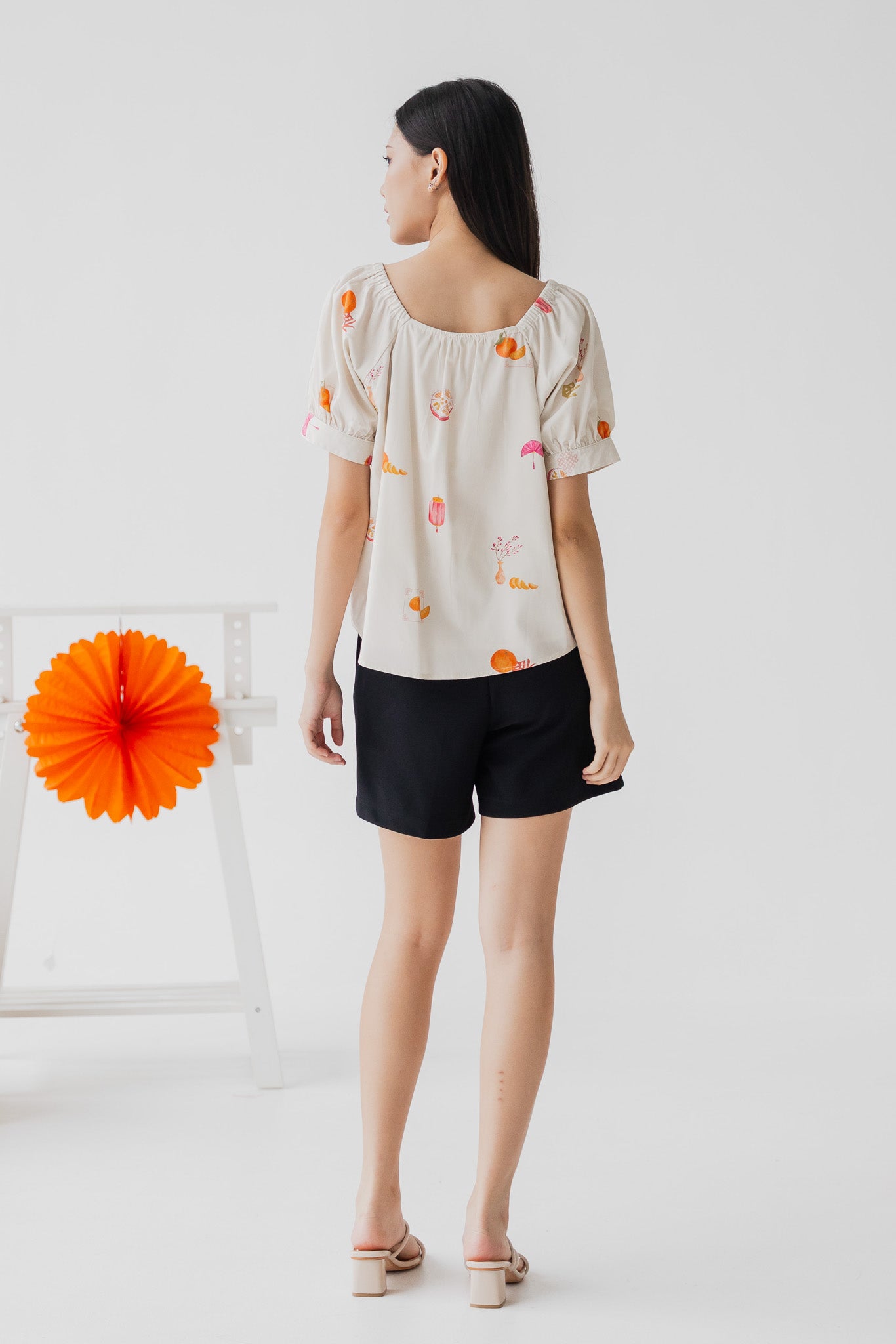 Sweet Savoury Spring Pleat Detail Blouse in Marigold