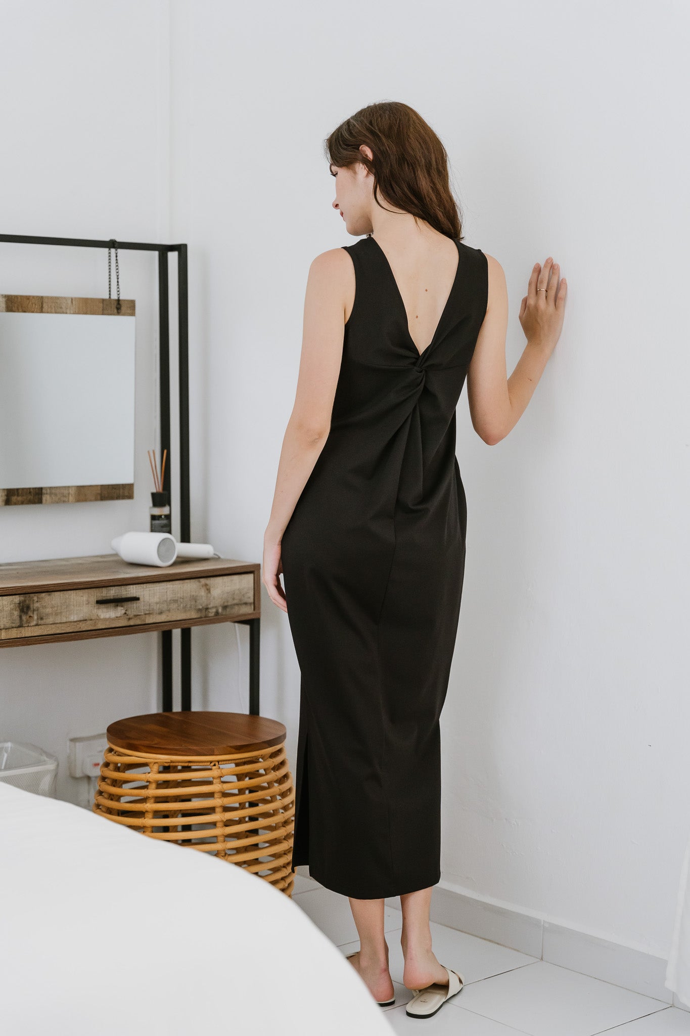 Zola Knot Detail Maxi Dress in Black