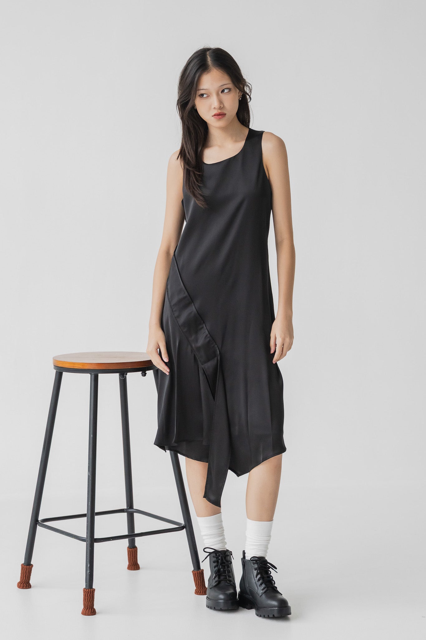 Dorothy Asymmetrical Satin Dress