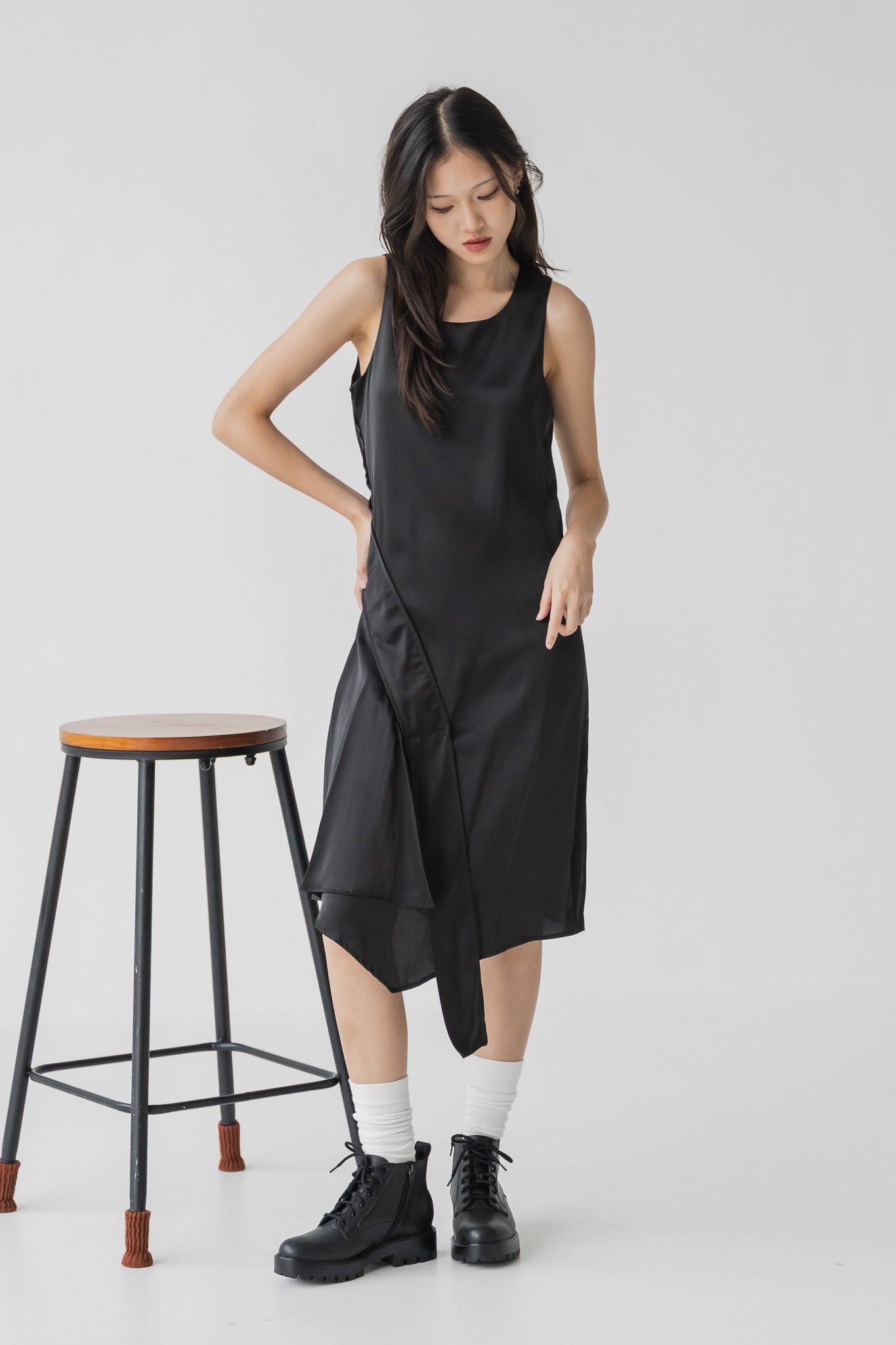 Dorothy Asymmetrical Satin Dress