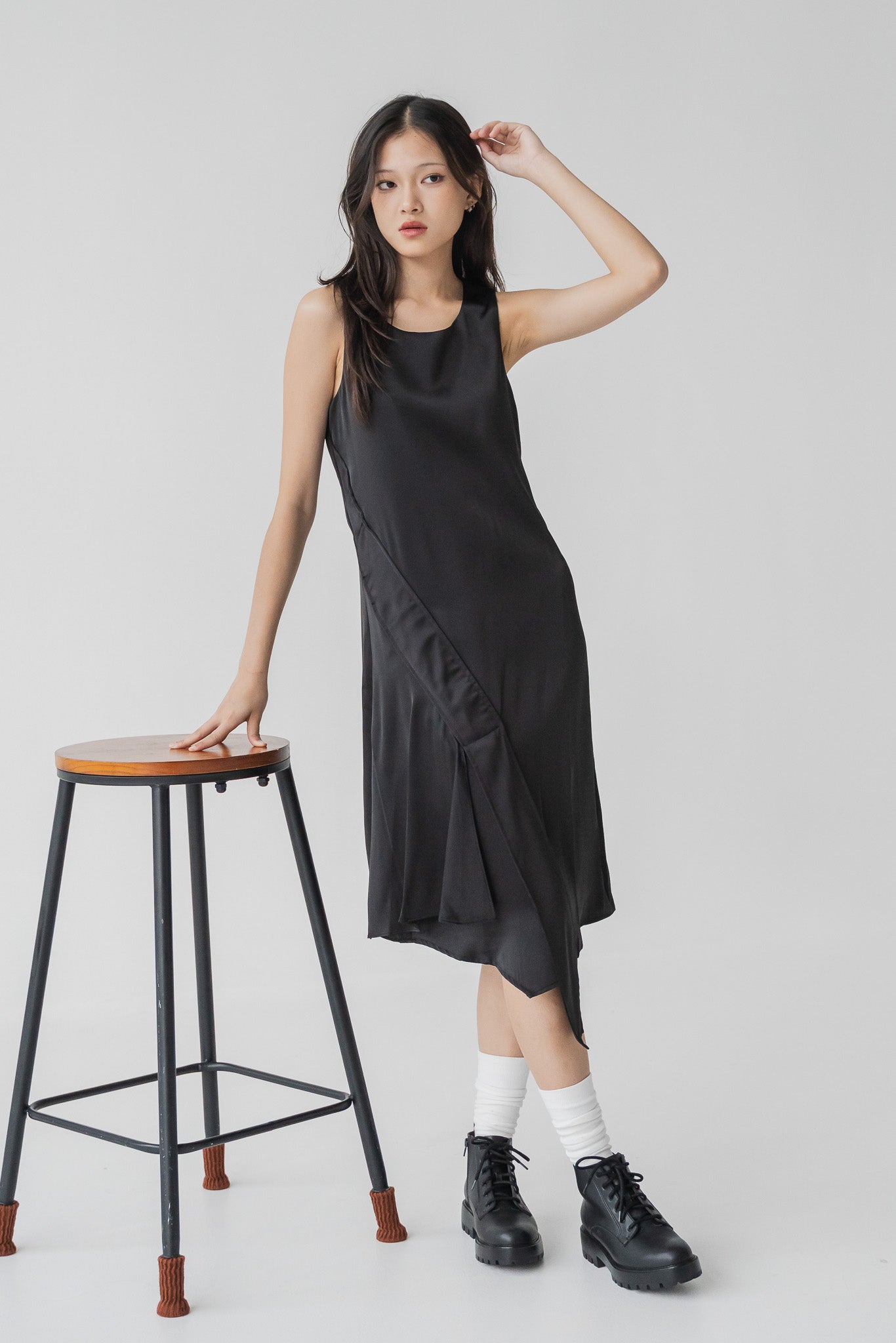 Dorothy Asymmetrical Satin Dress