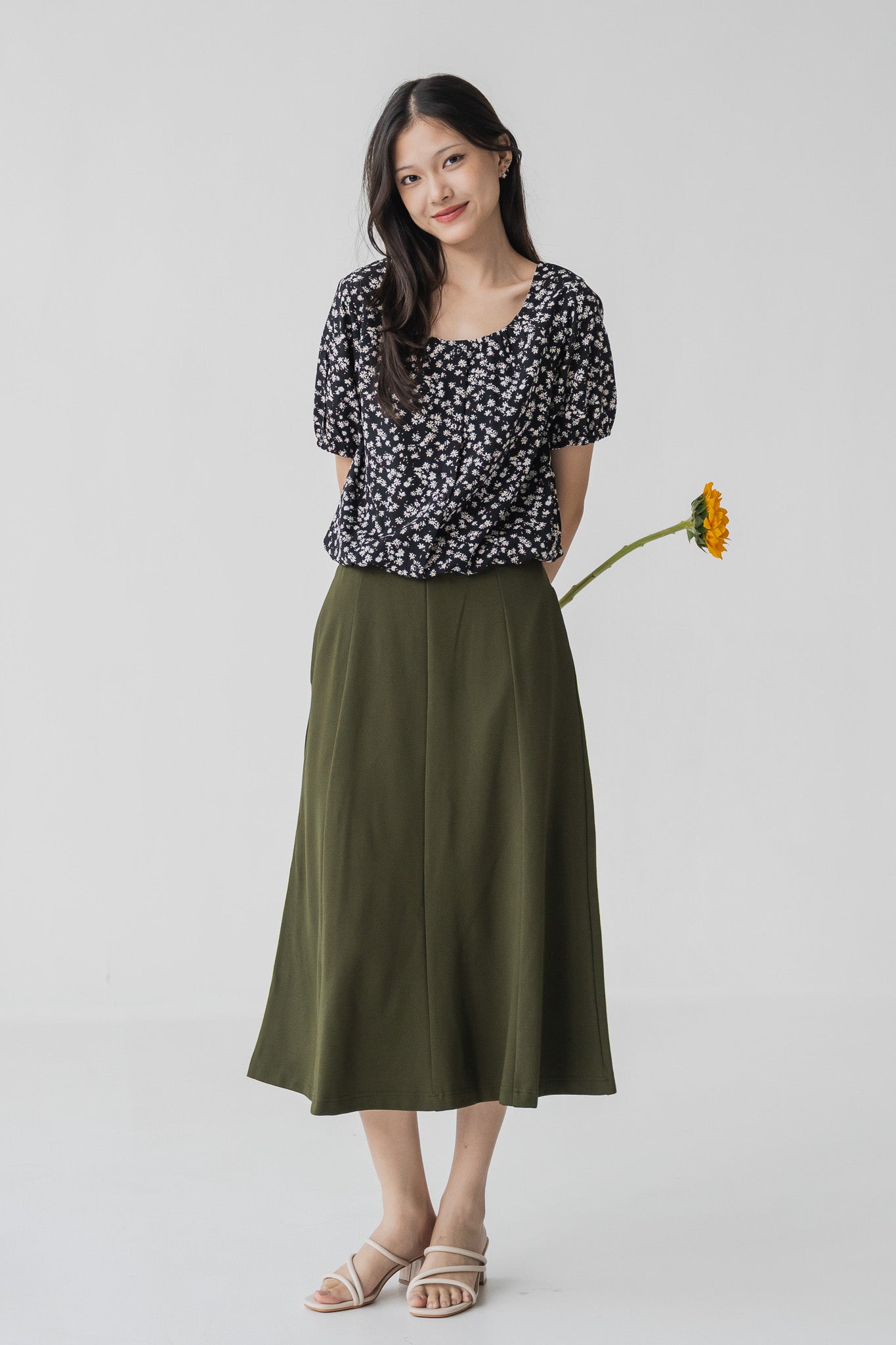 Sienna Floral Print Blouse in Black [ONLINE ONLY]