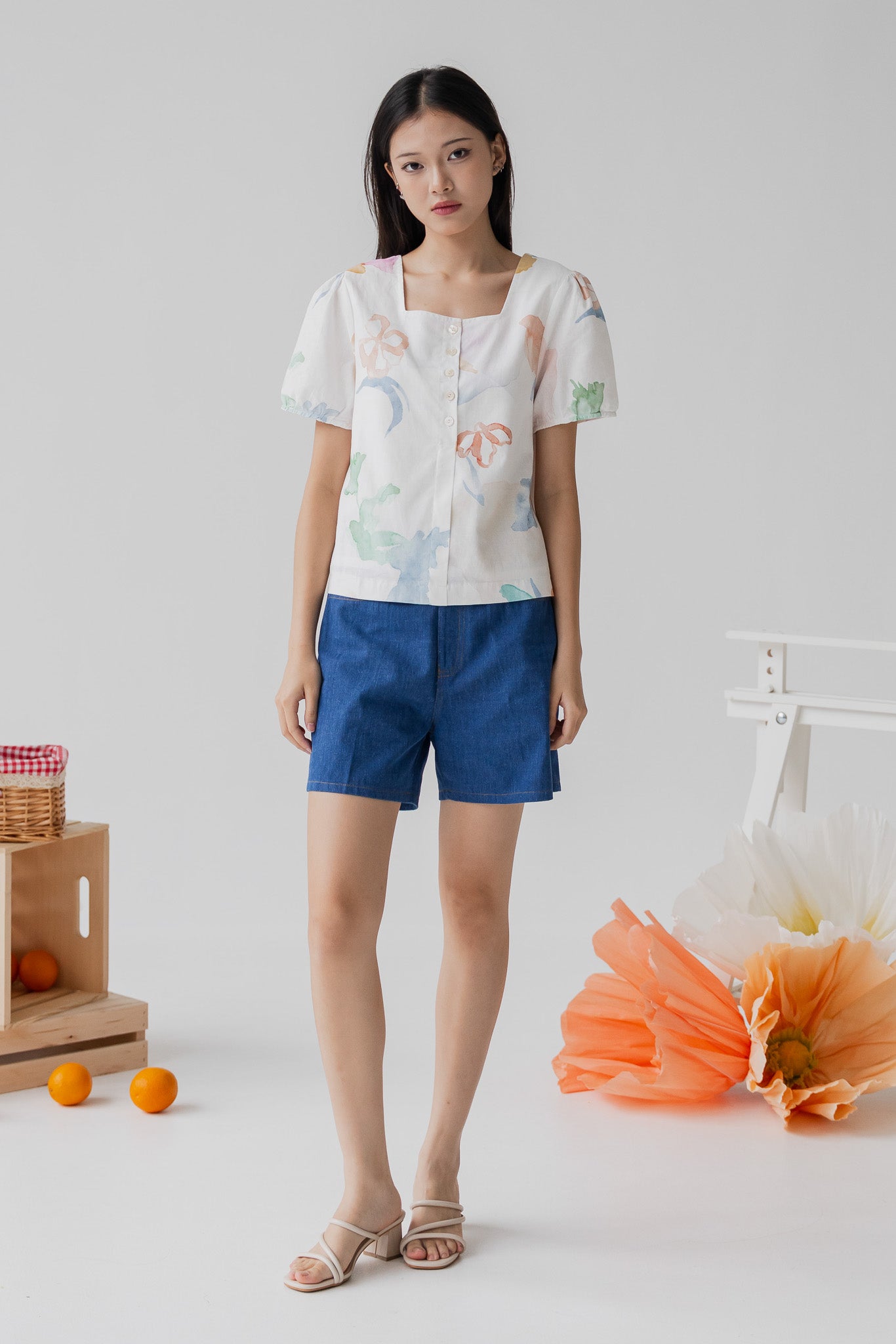 Garden of Eden Two-way Linen Blouse