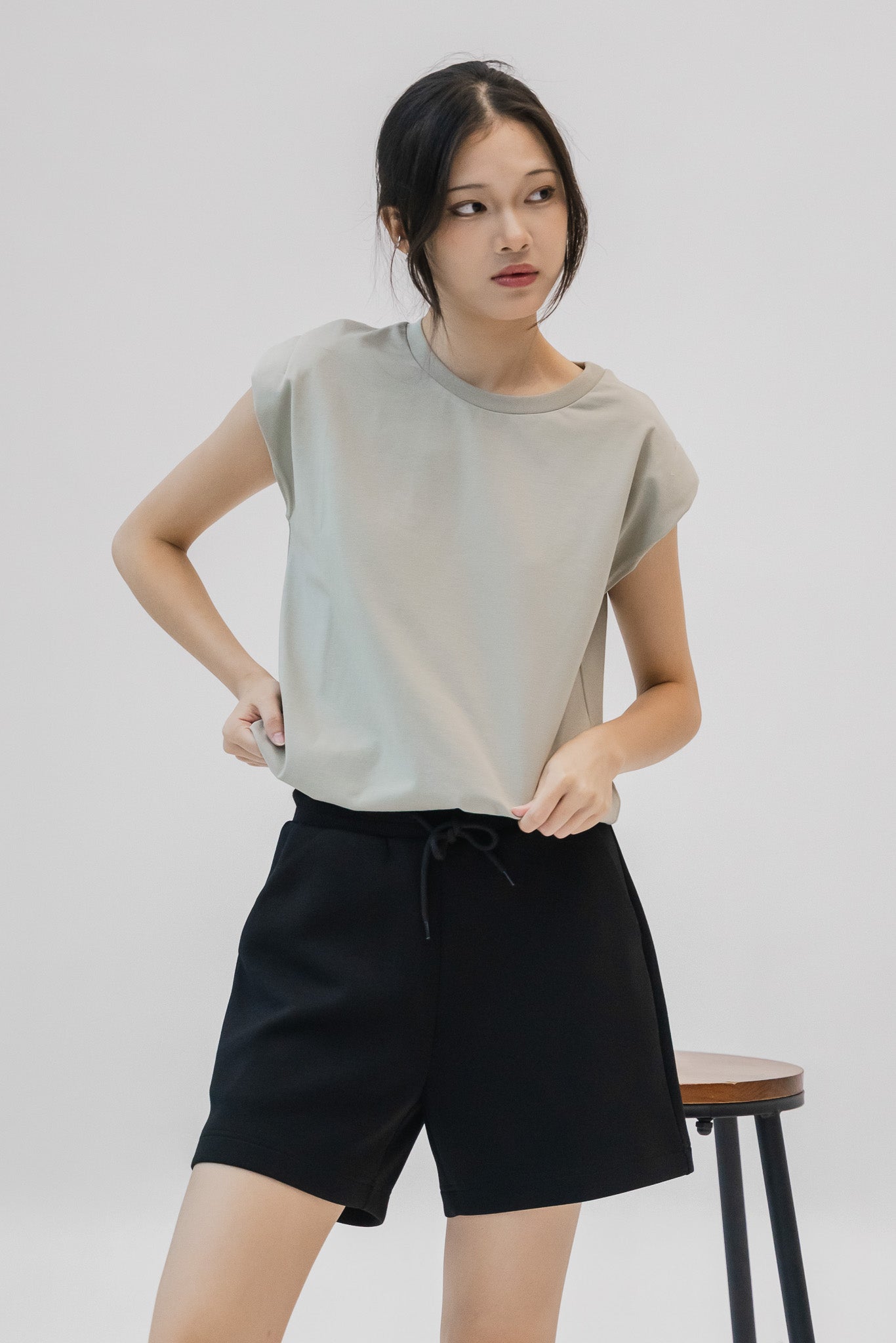 Oversized Muscle Tee in Light Green