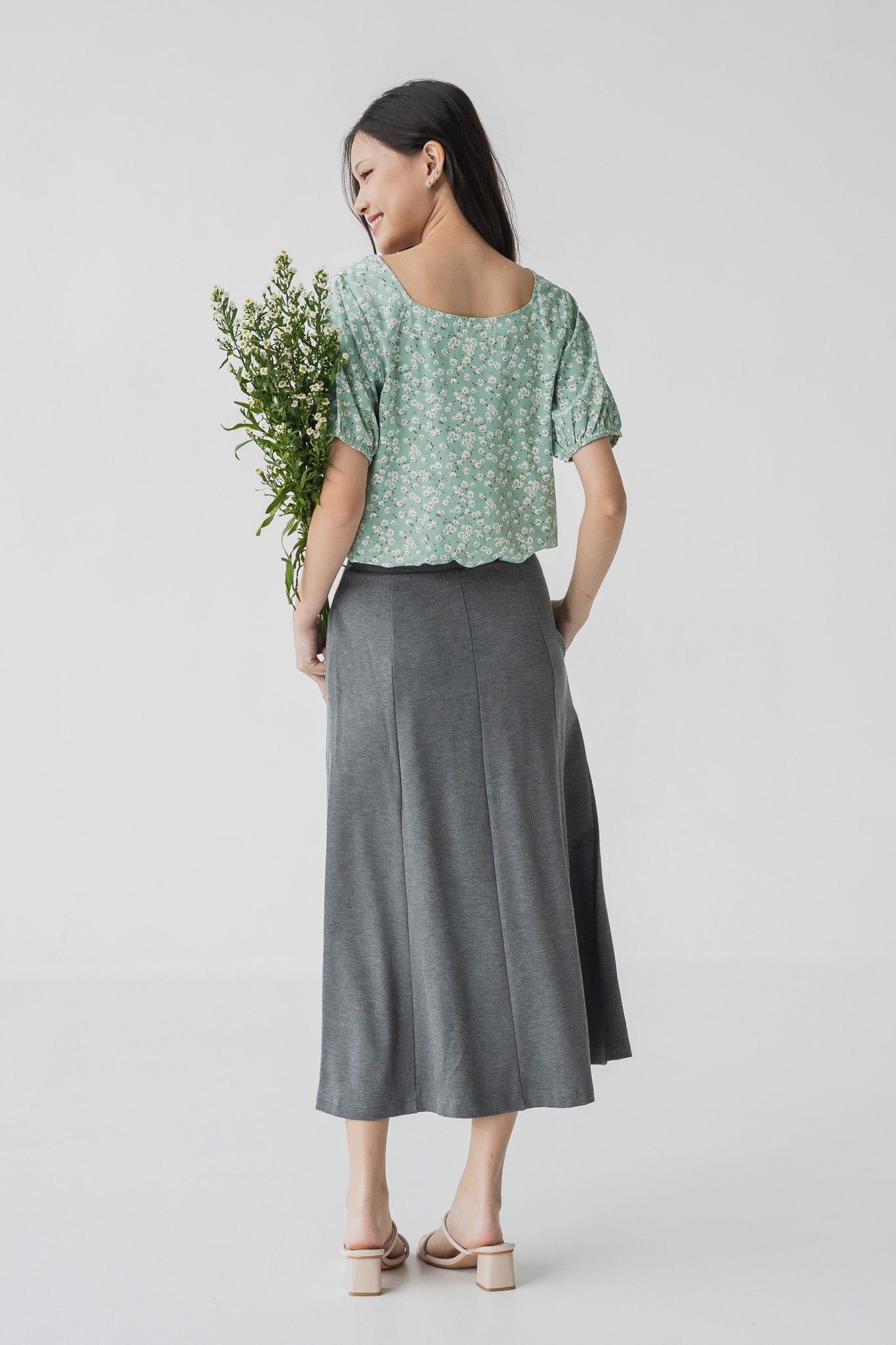 Sienna Floral Print Blouse in Green [ONLINE ONLY]