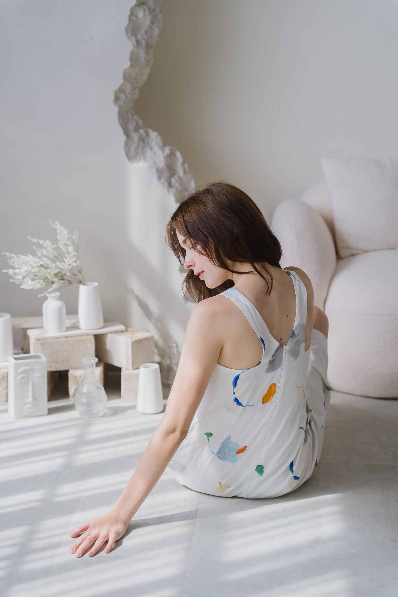 Serendipity Midi Linen Dress in Tranquility