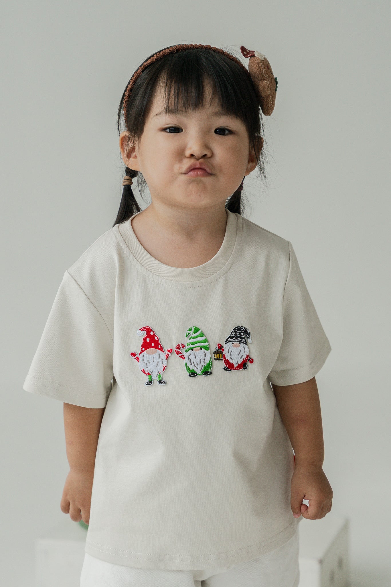 Holly Jolly Kid's Tee in Cream