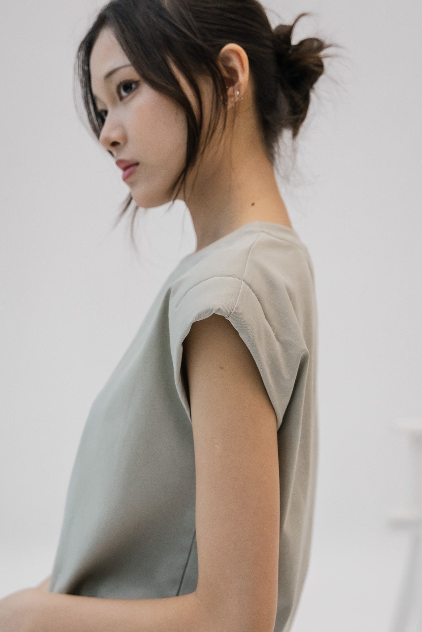 Oversized Muscle Tee in Light Green