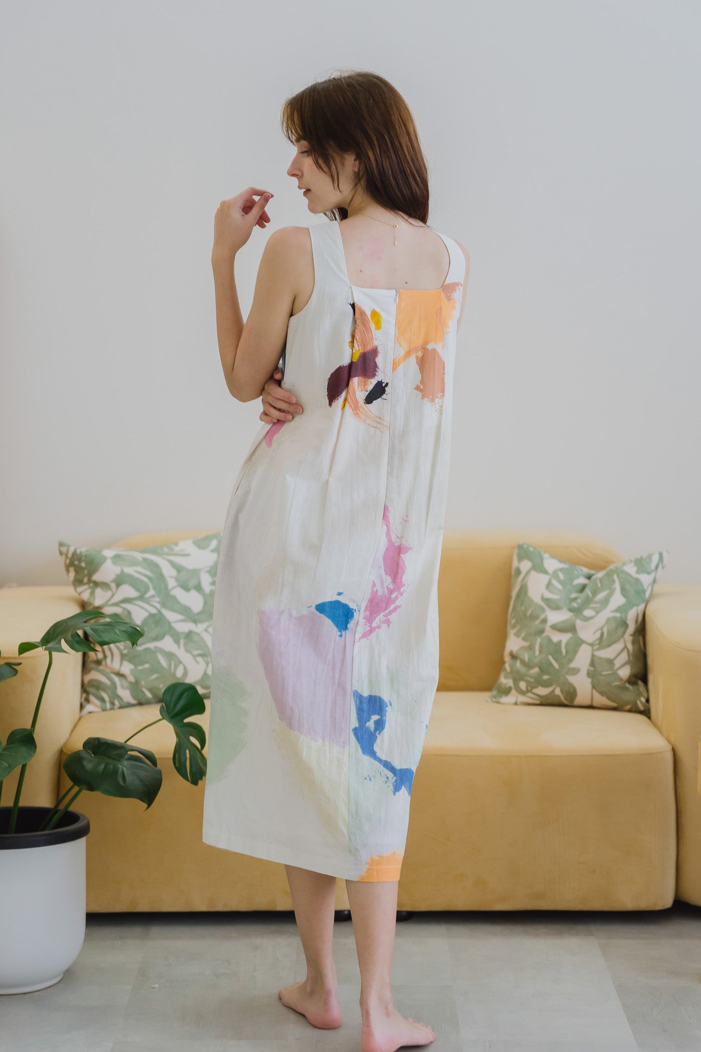 Life On A Canvas II Linen Maxi Dress in Radiance
