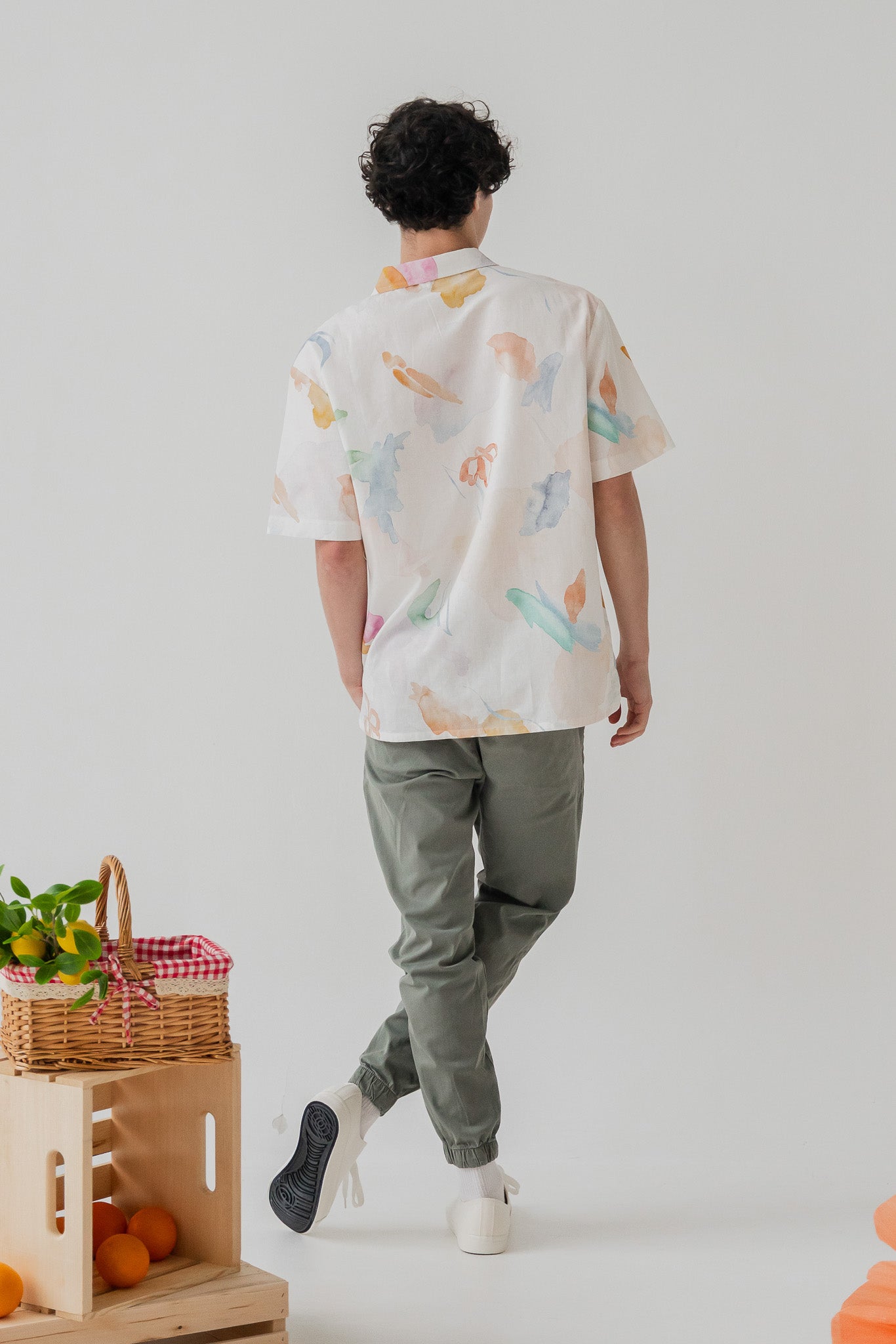 Garden of Eden Men's Camp Collar Linen Shirt