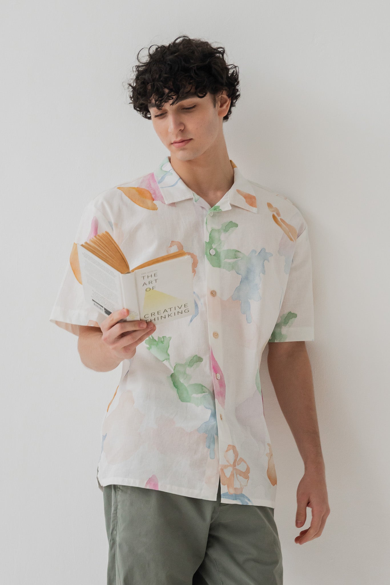 Garden of Eden Men's Camp Collar Linen Shirt