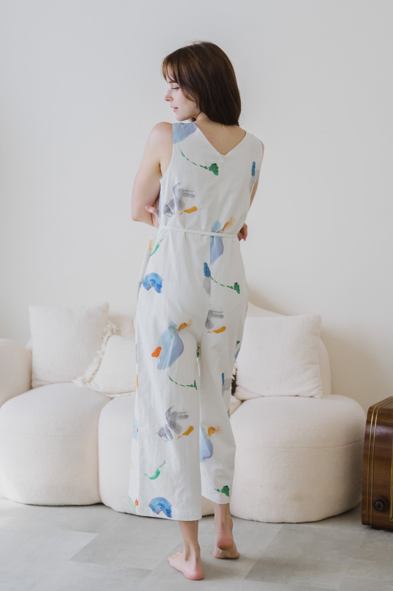 Serendipity Maxi Linen Jumpsuit in Tranquility