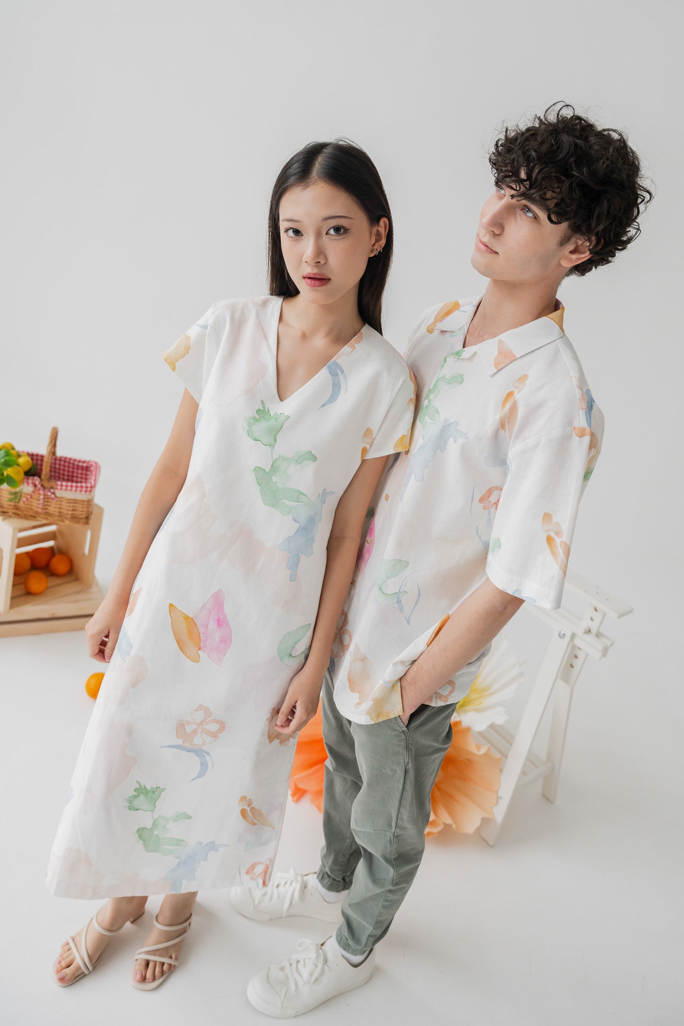 Garden of Eden Linen Kaftan Dress