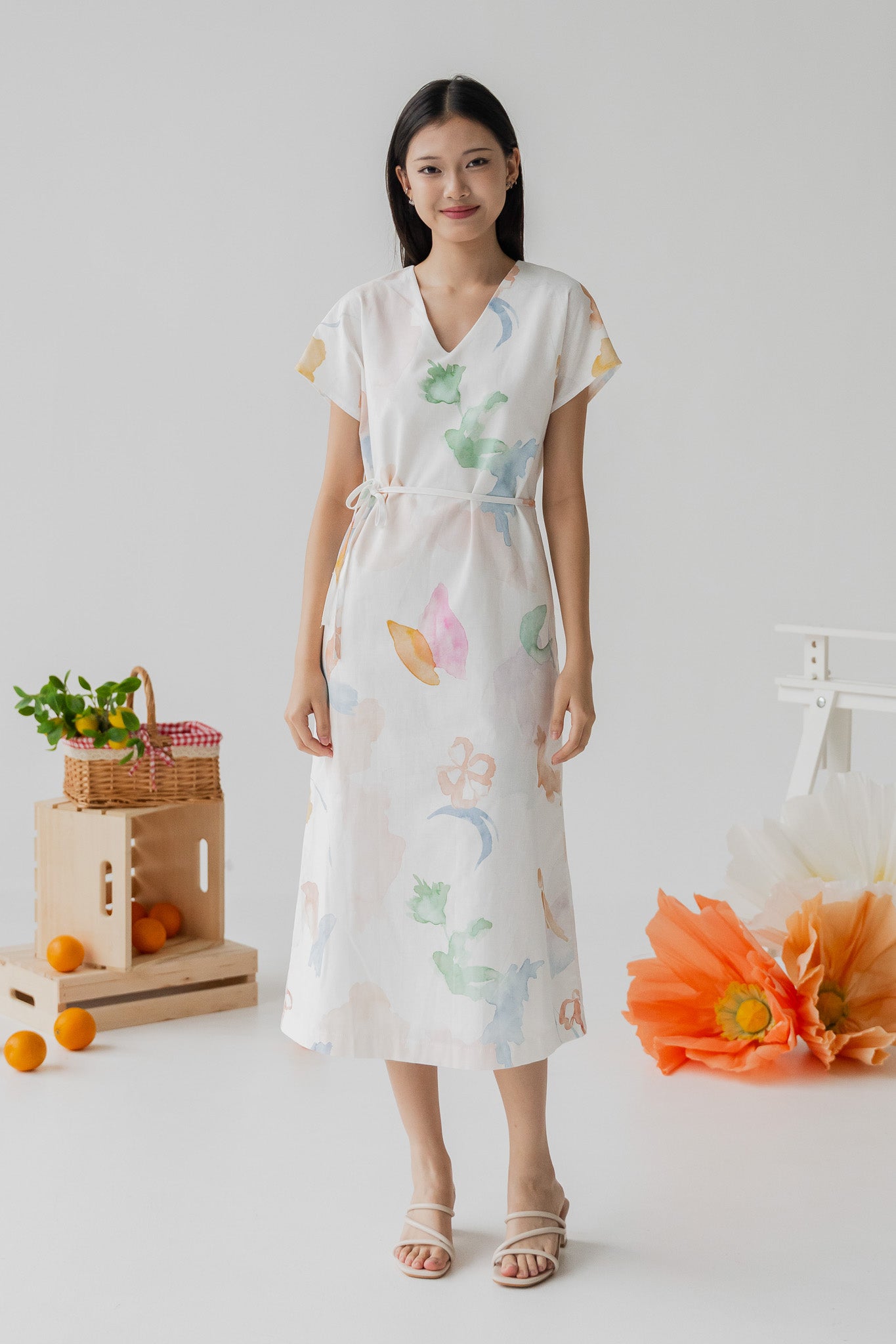Garden of Eden Linen Kaftan Dress