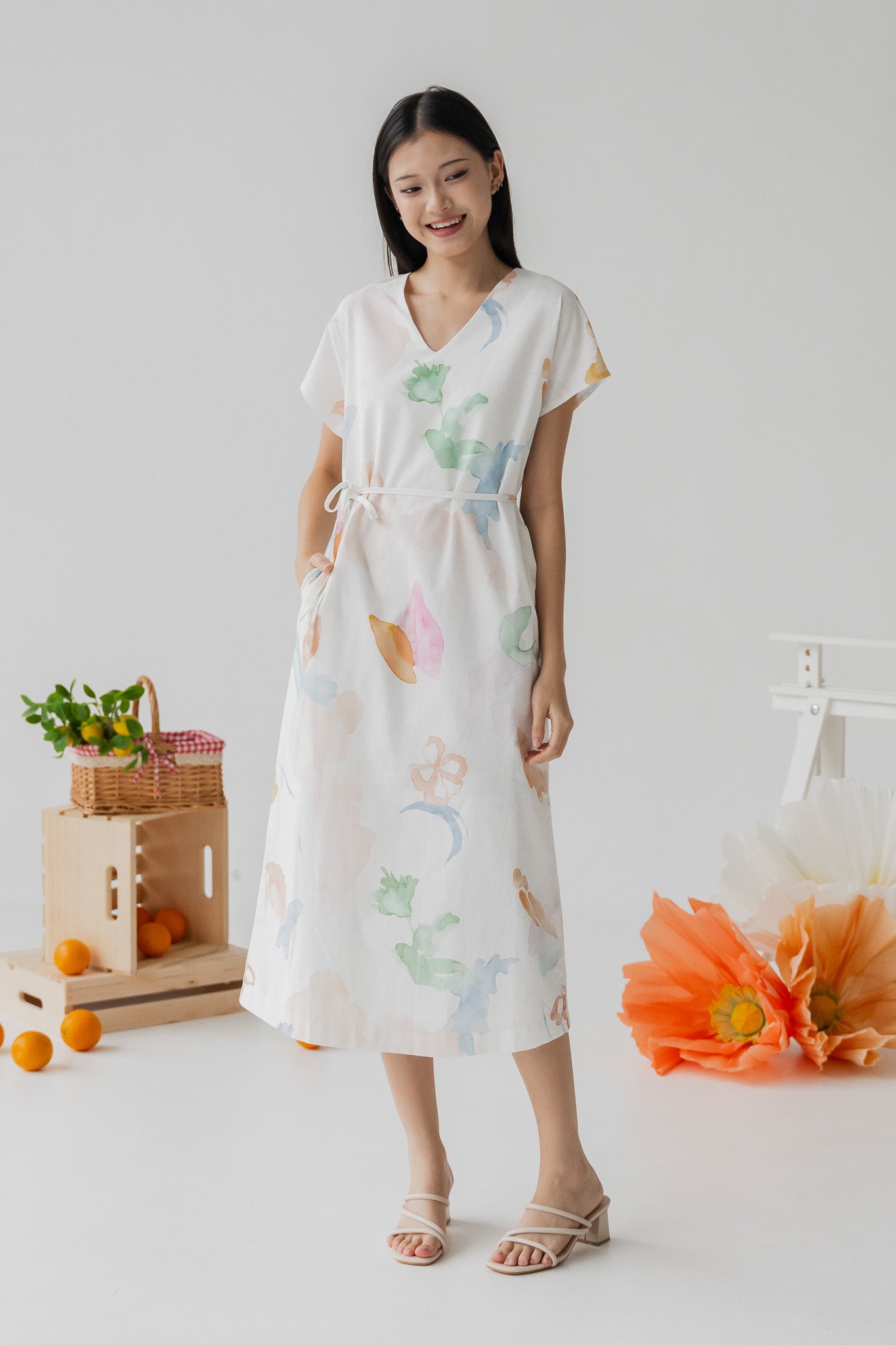 Garden of Eden Linen Kaftan Dress