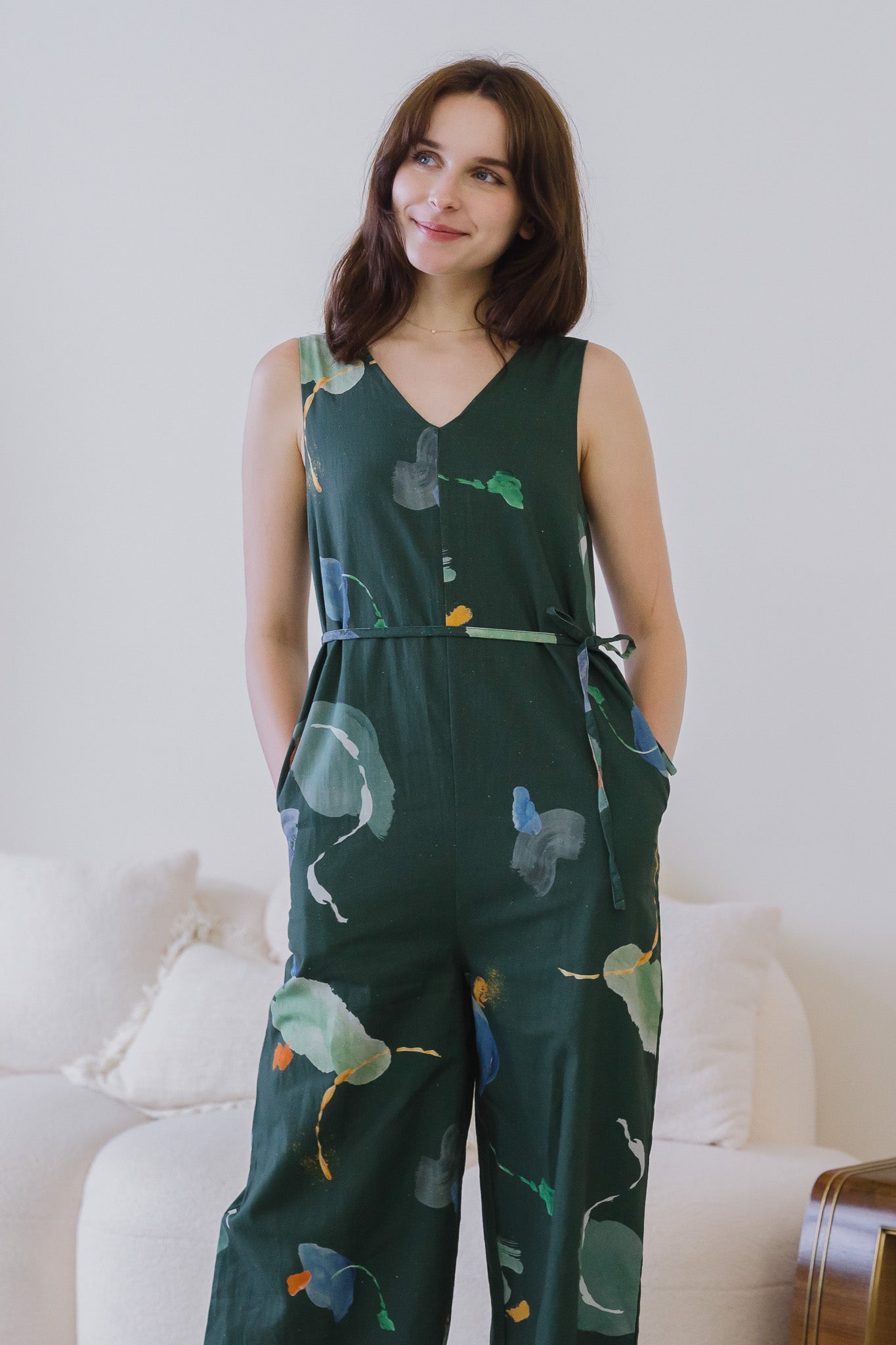 Serendipity Maxi Linen Jumpsuit in Enigma