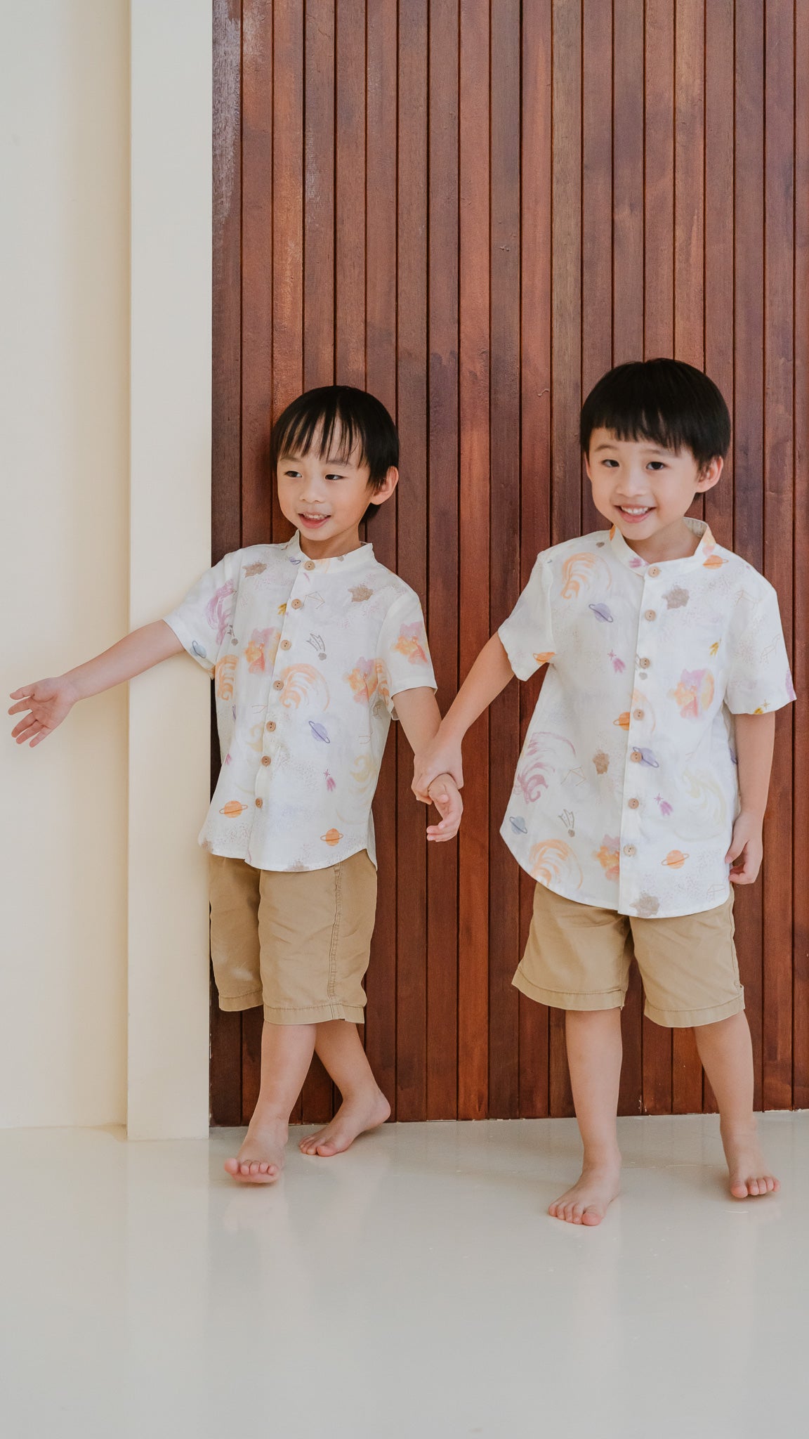 Constellations Kid's Linen Shirt in Stardust