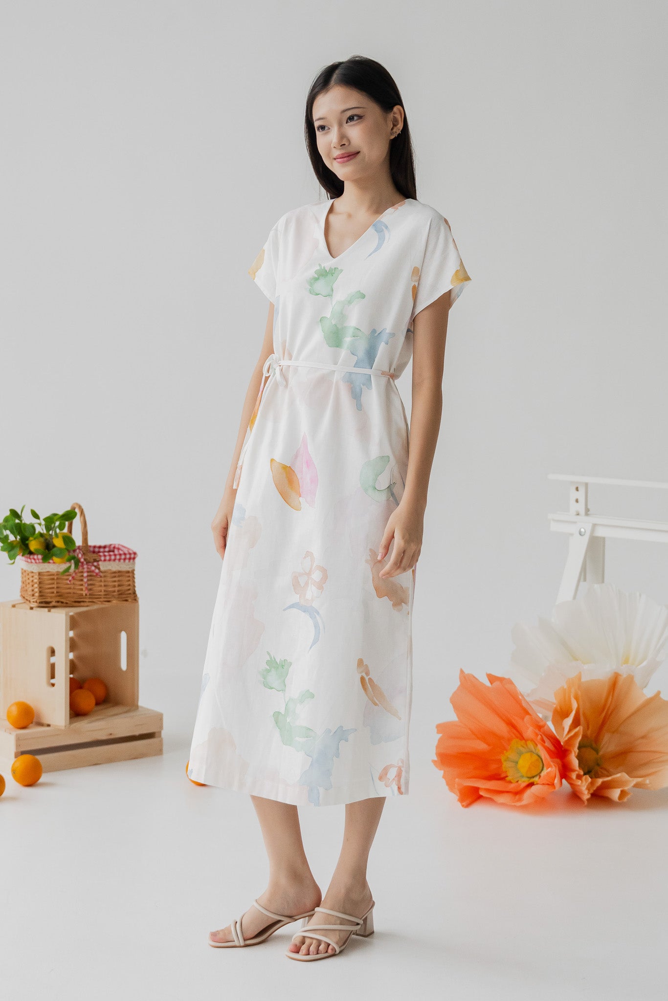 Garden of Eden Linen Kaftan Dress