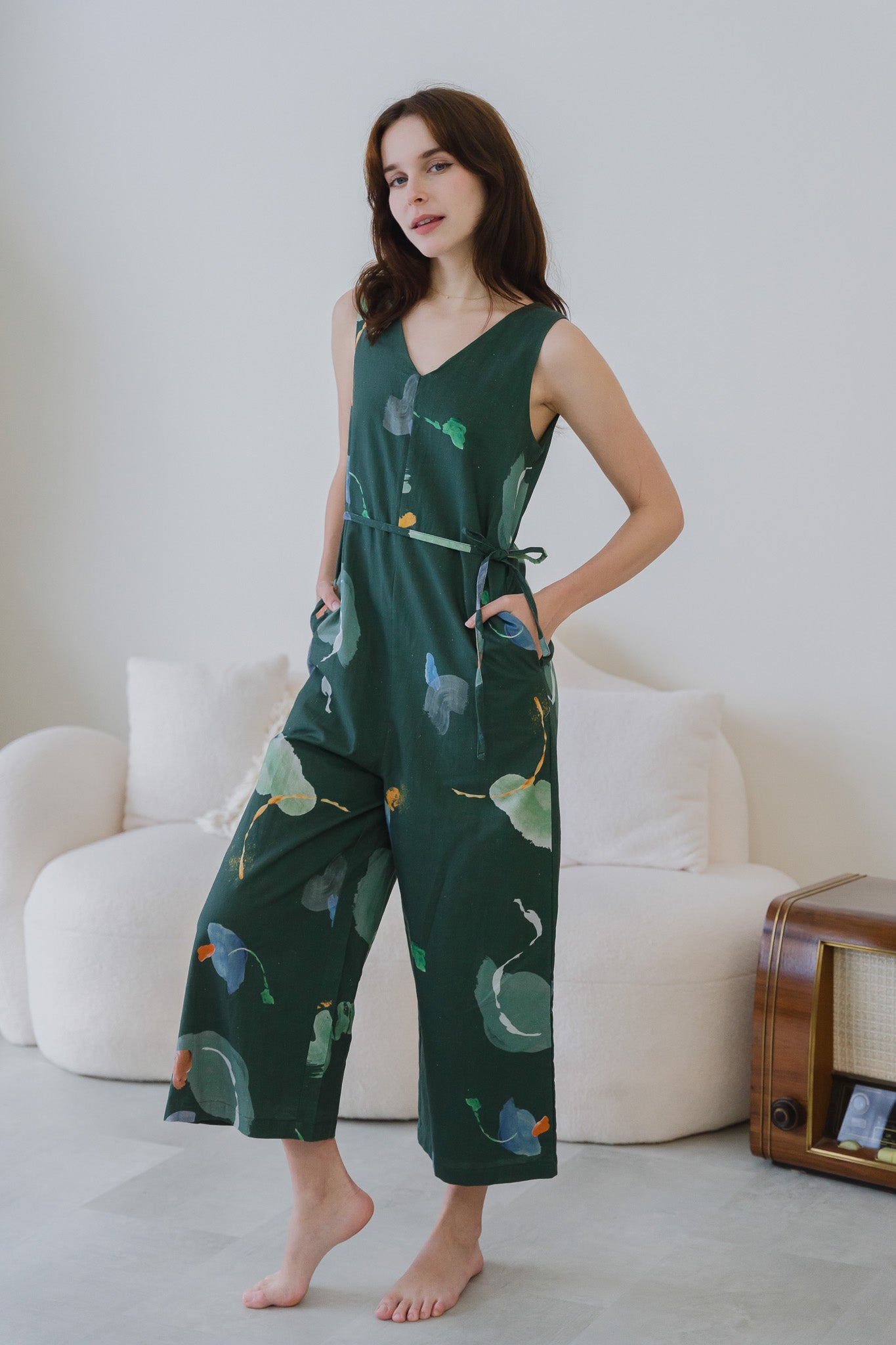 Serendipity Maxi Linen Jumpsuit in Enigma