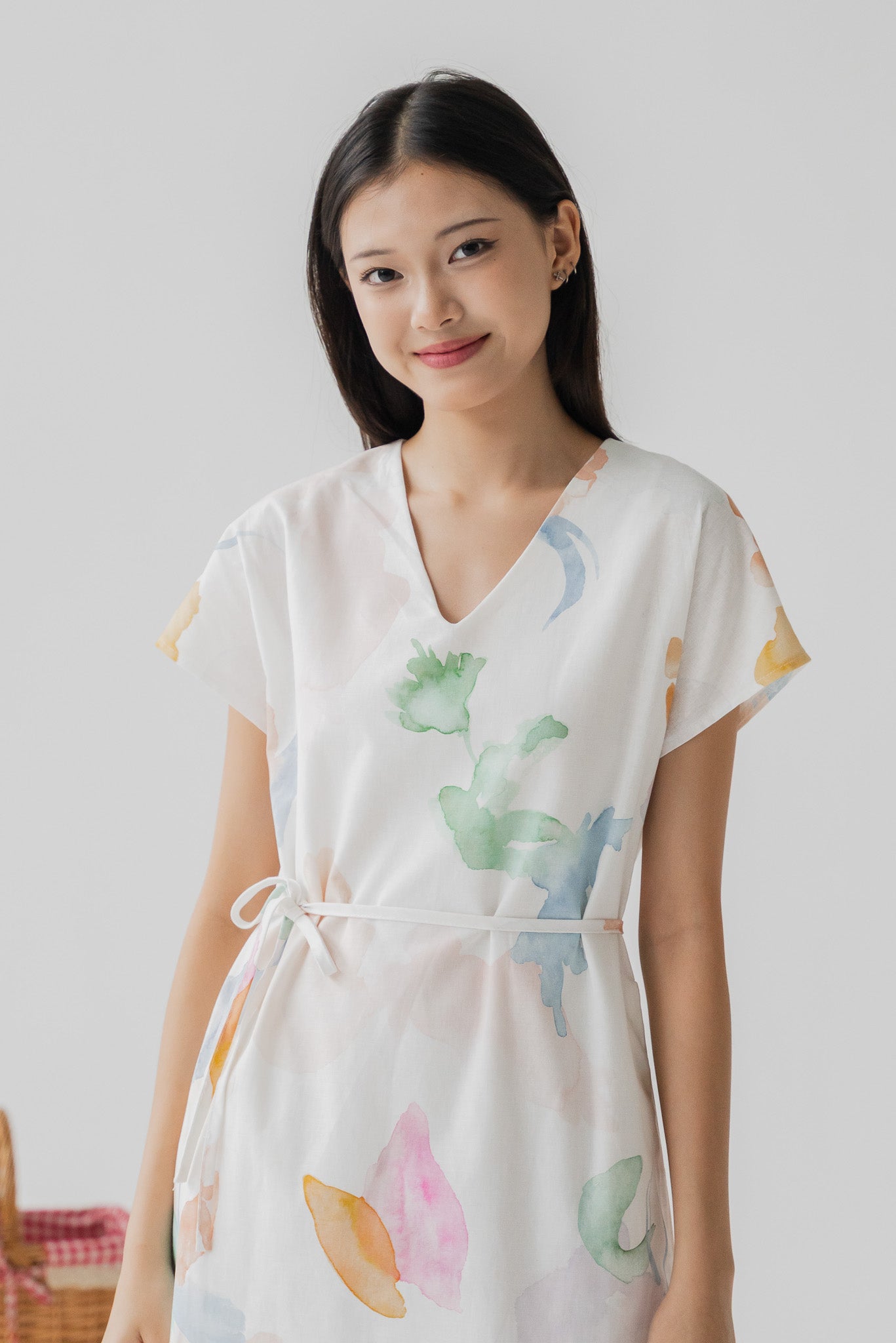 Garden of Eden Linen Kaftan Dress