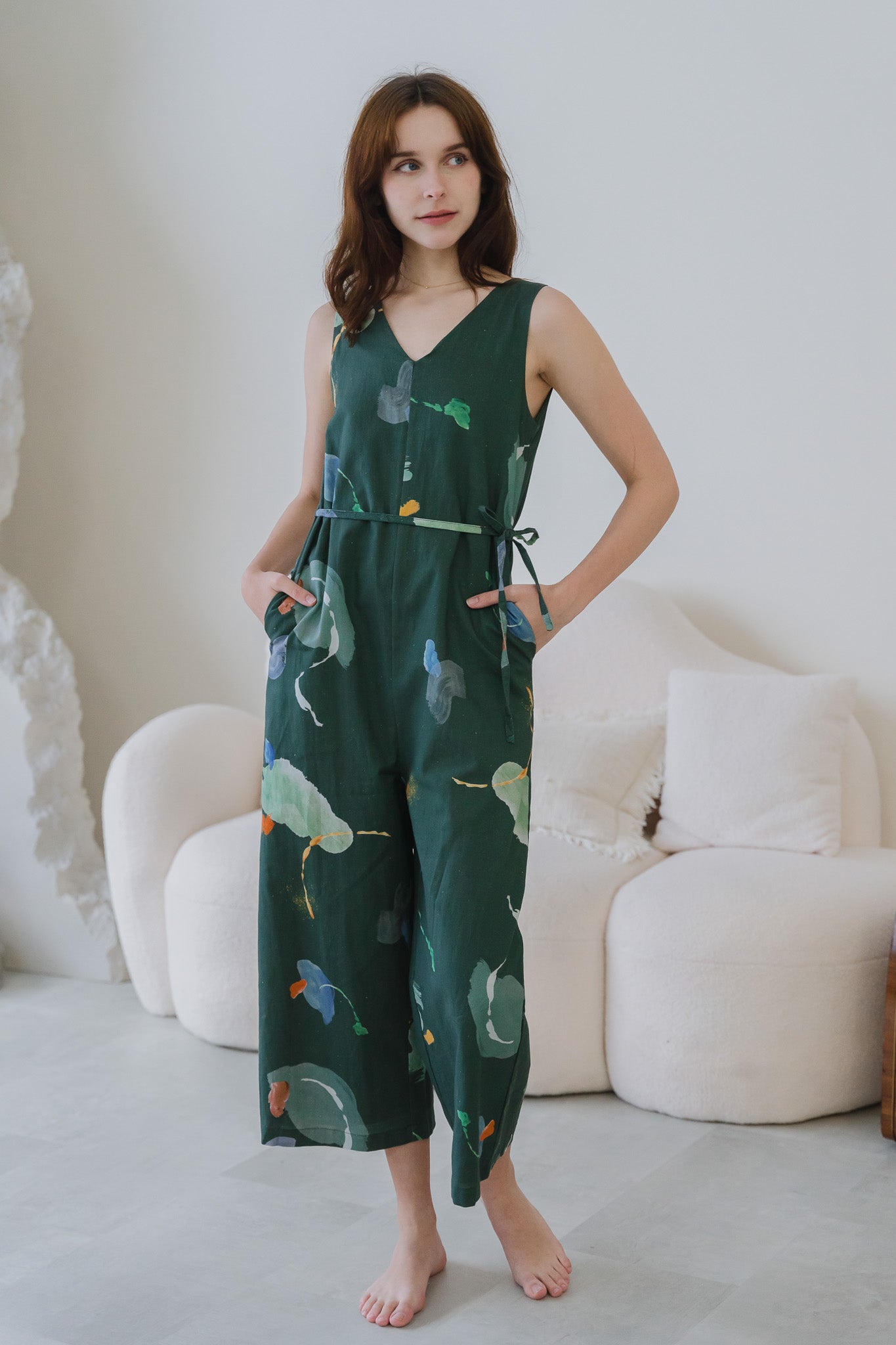 Serendipity Maxi Linen Jumpsuit in Enigma