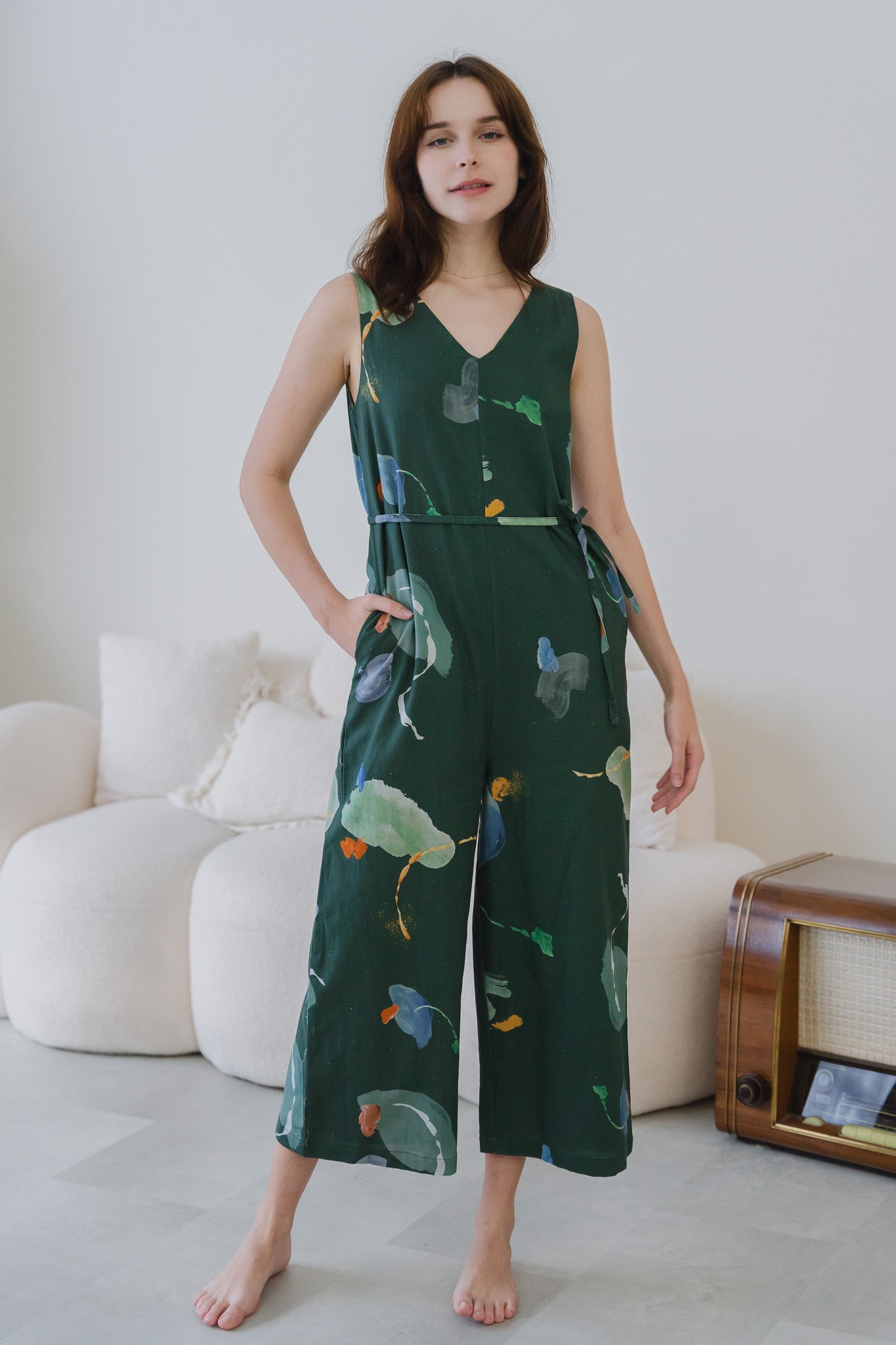 Serendipity Maxi Linen Jumpsuit in Enigma