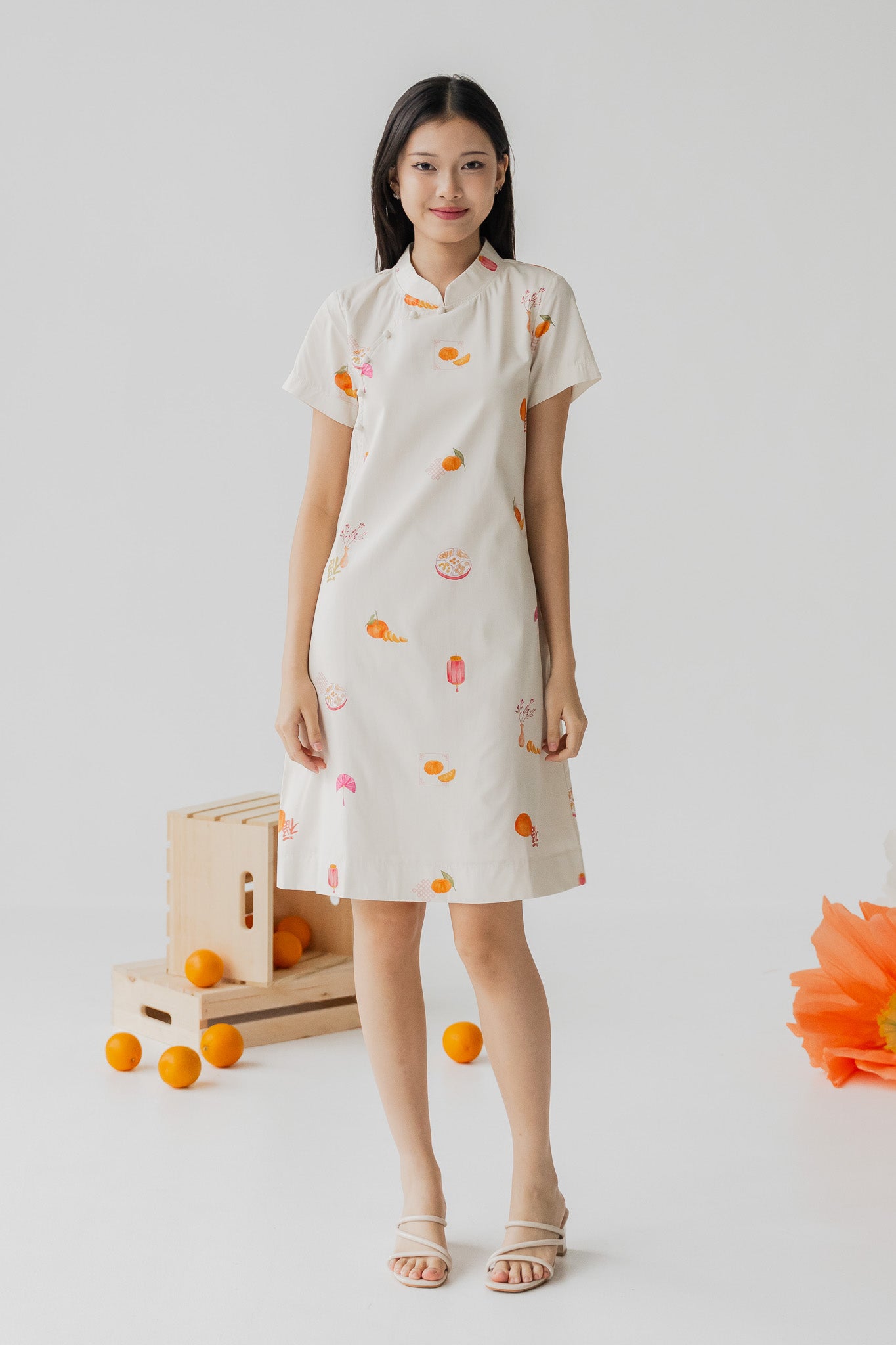 Sweet Savoury Spring Cheongsam Dress in Marigold