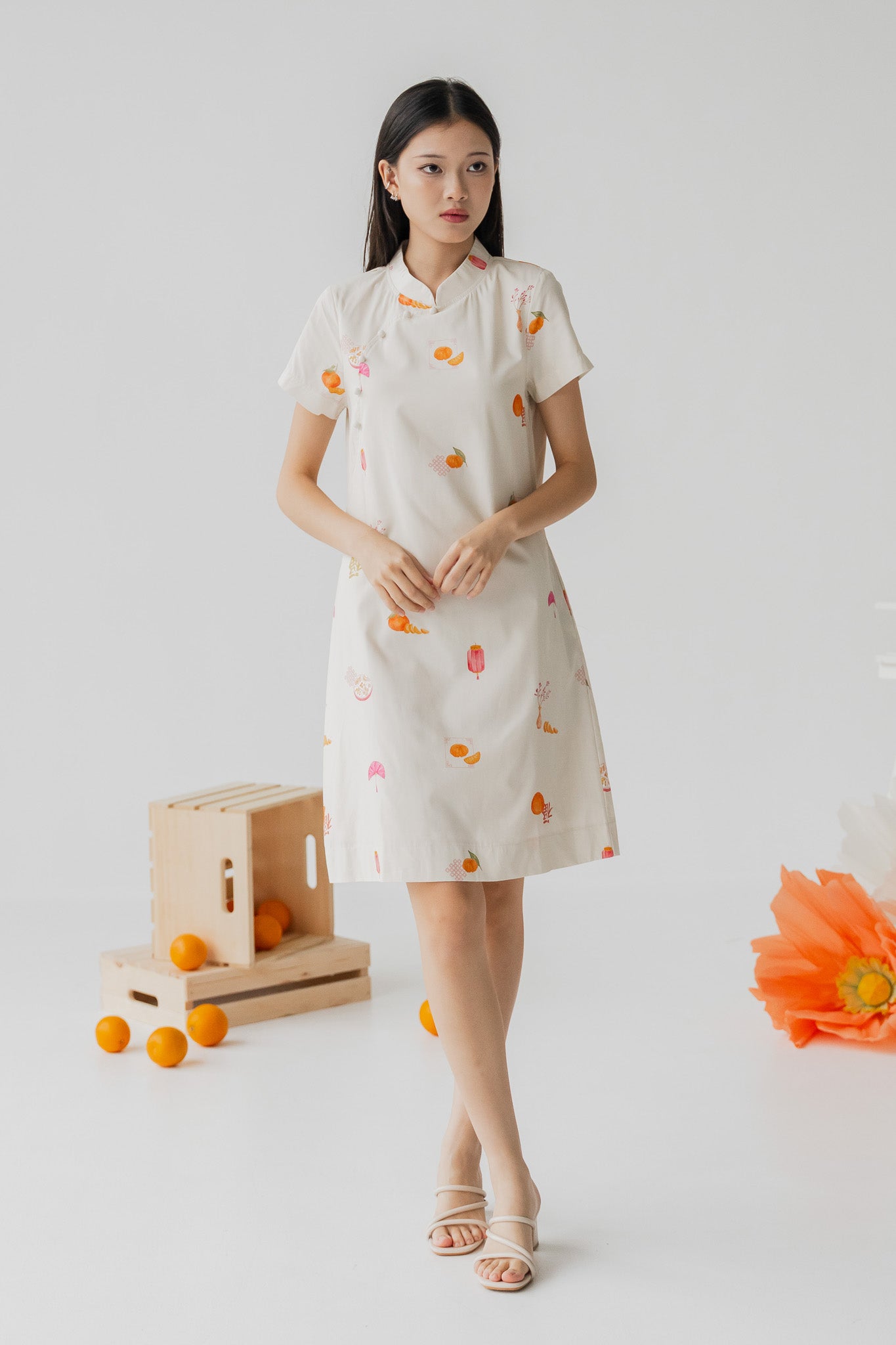 Sweet Savoury Spring Cheongsam Dress in Marigold