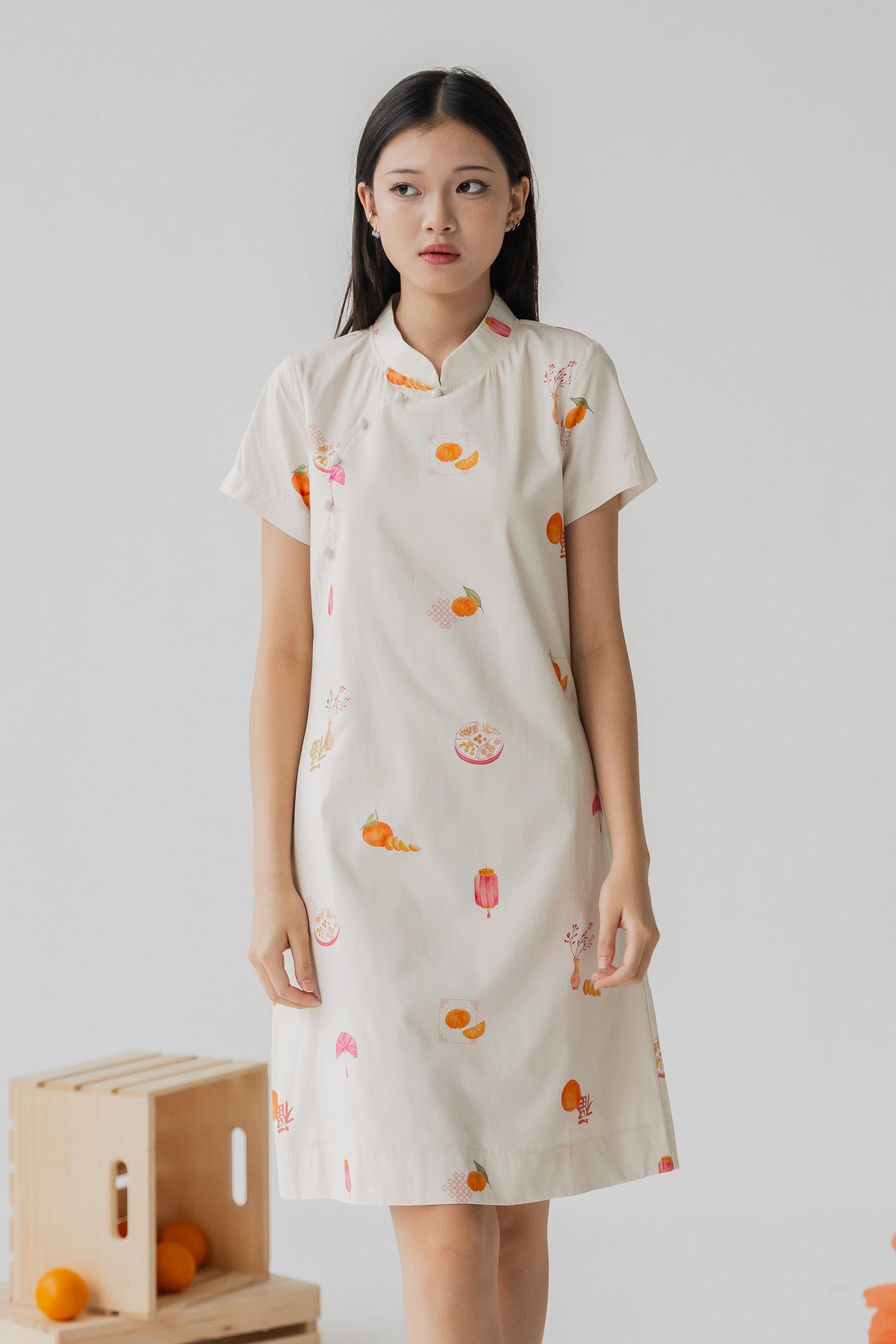 Sweet Savoury Spring Cheongsam Dress in Marigold