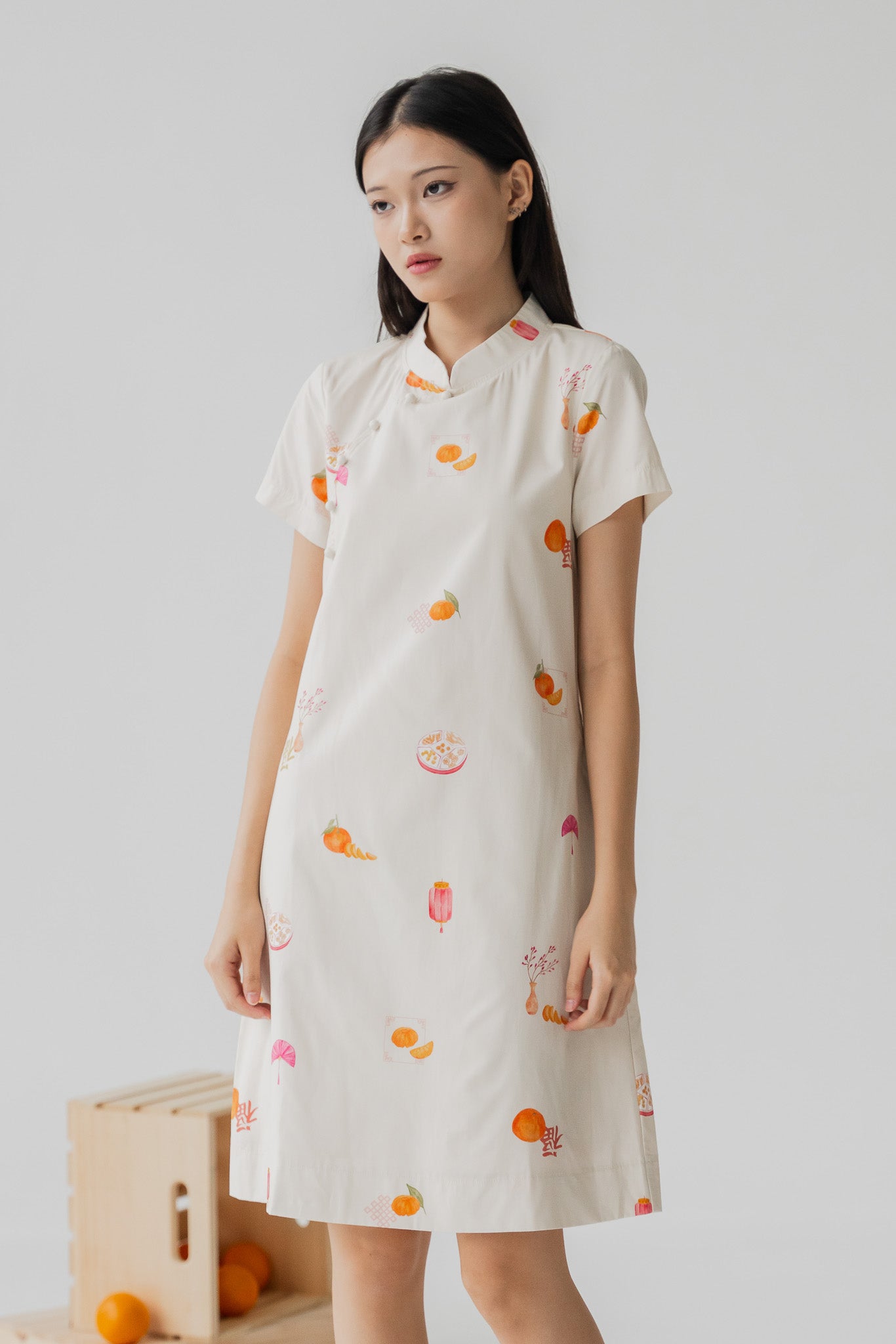 Sweet Savoury Spring Cheongsam Dress in Marigold
