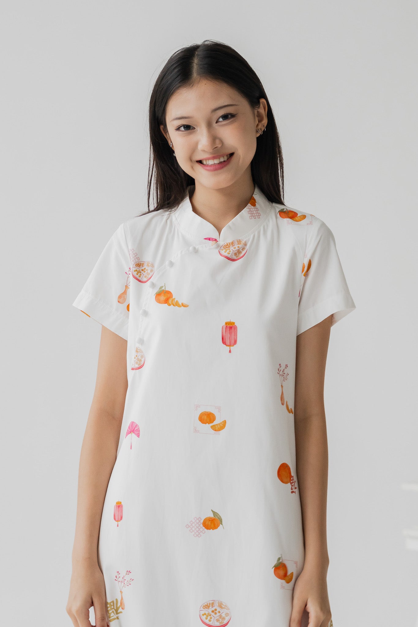 Sweet Savoury Spring Cheongsam Dress in Cloud