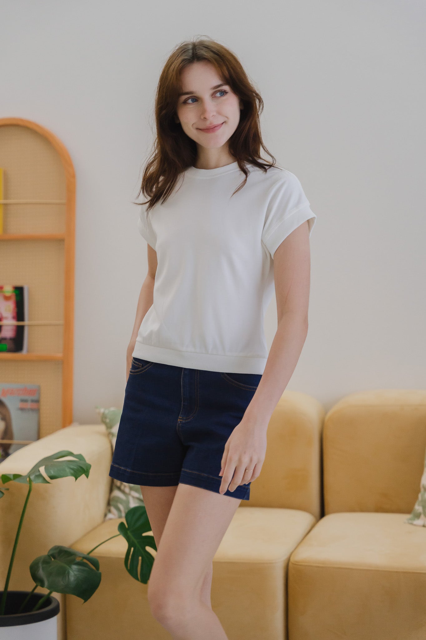Blake Boxy Jersey Tee in White [ONLINE ONLY]