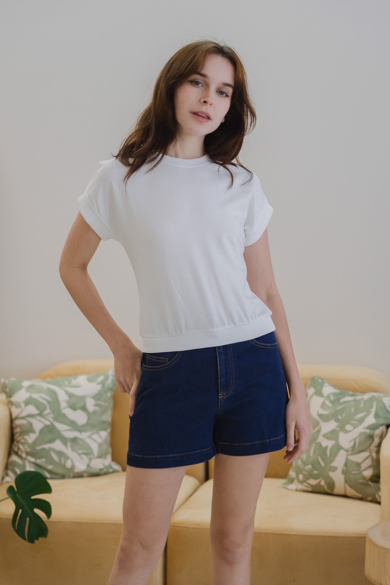 Blake Boxy Jersey Tee in White [ONLINE ONLY]