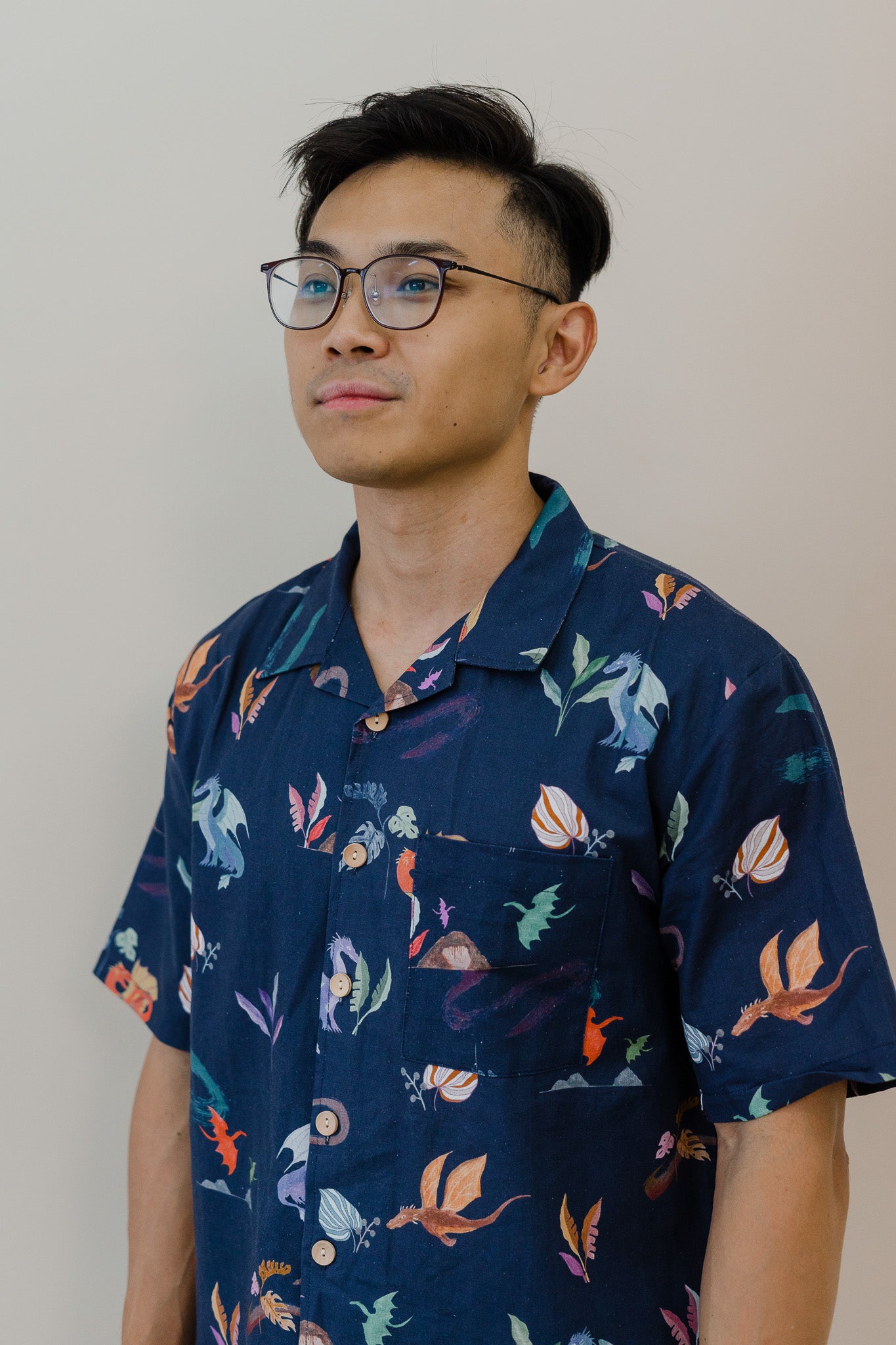 Legend Has It Men's Camp Collar Linen Shirt in Heaven