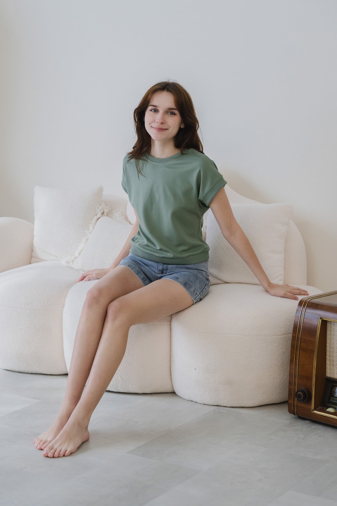 Blake Boxy Jersey Tee in Light Green [ONLINE ONLY]