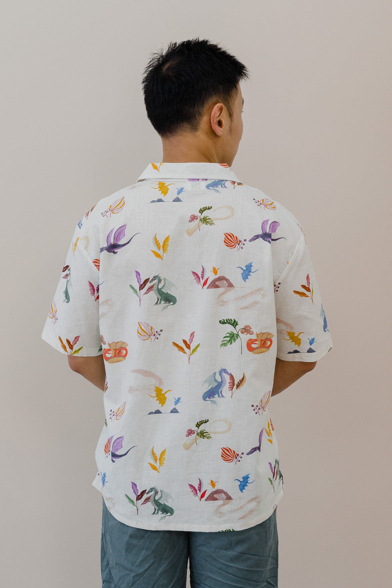 Legend Has It Men's Camp Collar Linen Shirt in Earth