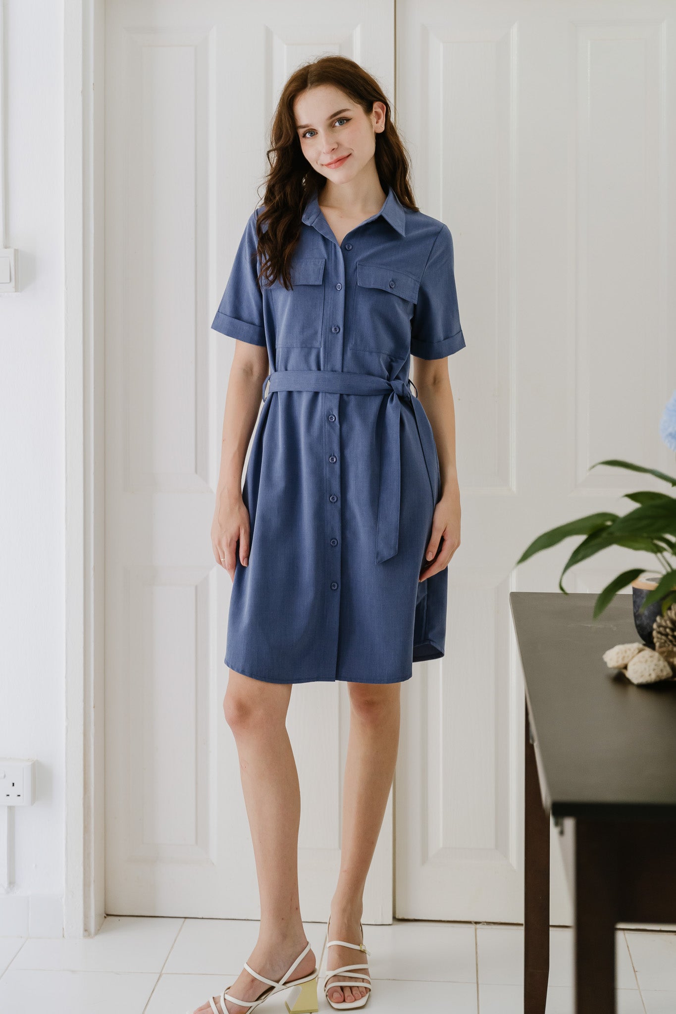 Lena Shirt Dress in Blue [ONLINE ONLY]