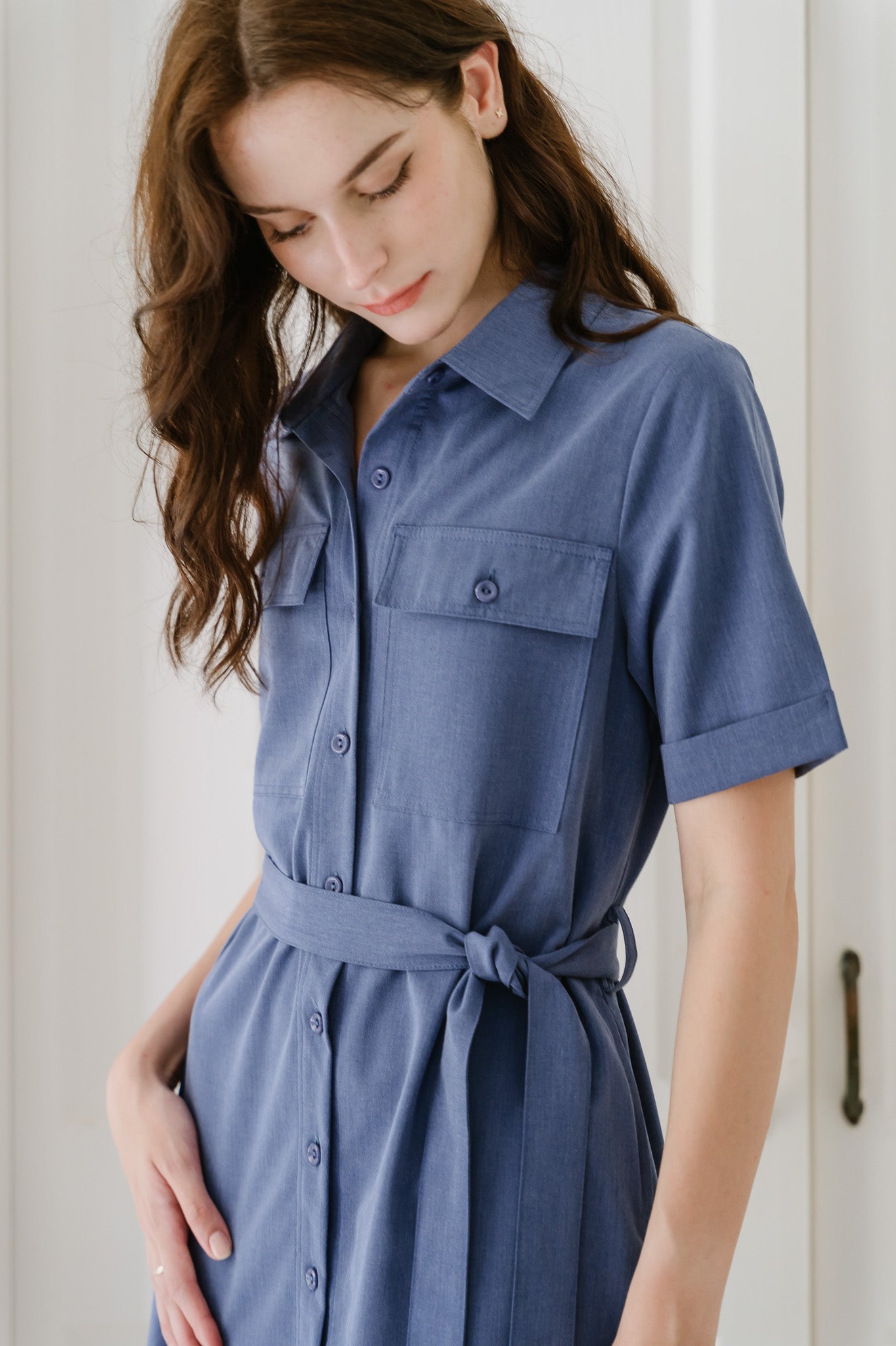 Lena Shirt Dress in Blue [ONLINE ONLY]