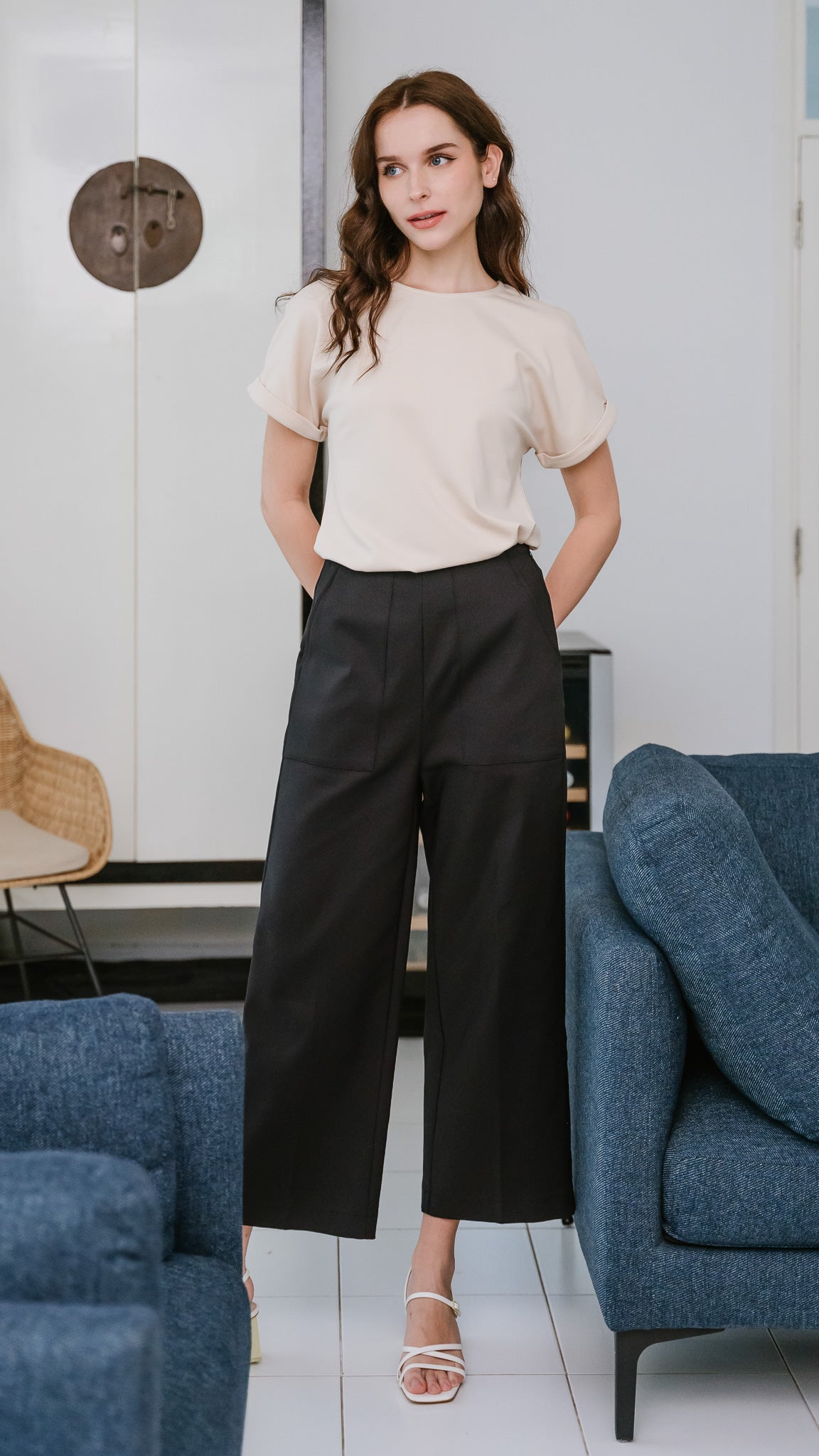 Core Essentials Broad Pants in Black [ONLINE ONLY]