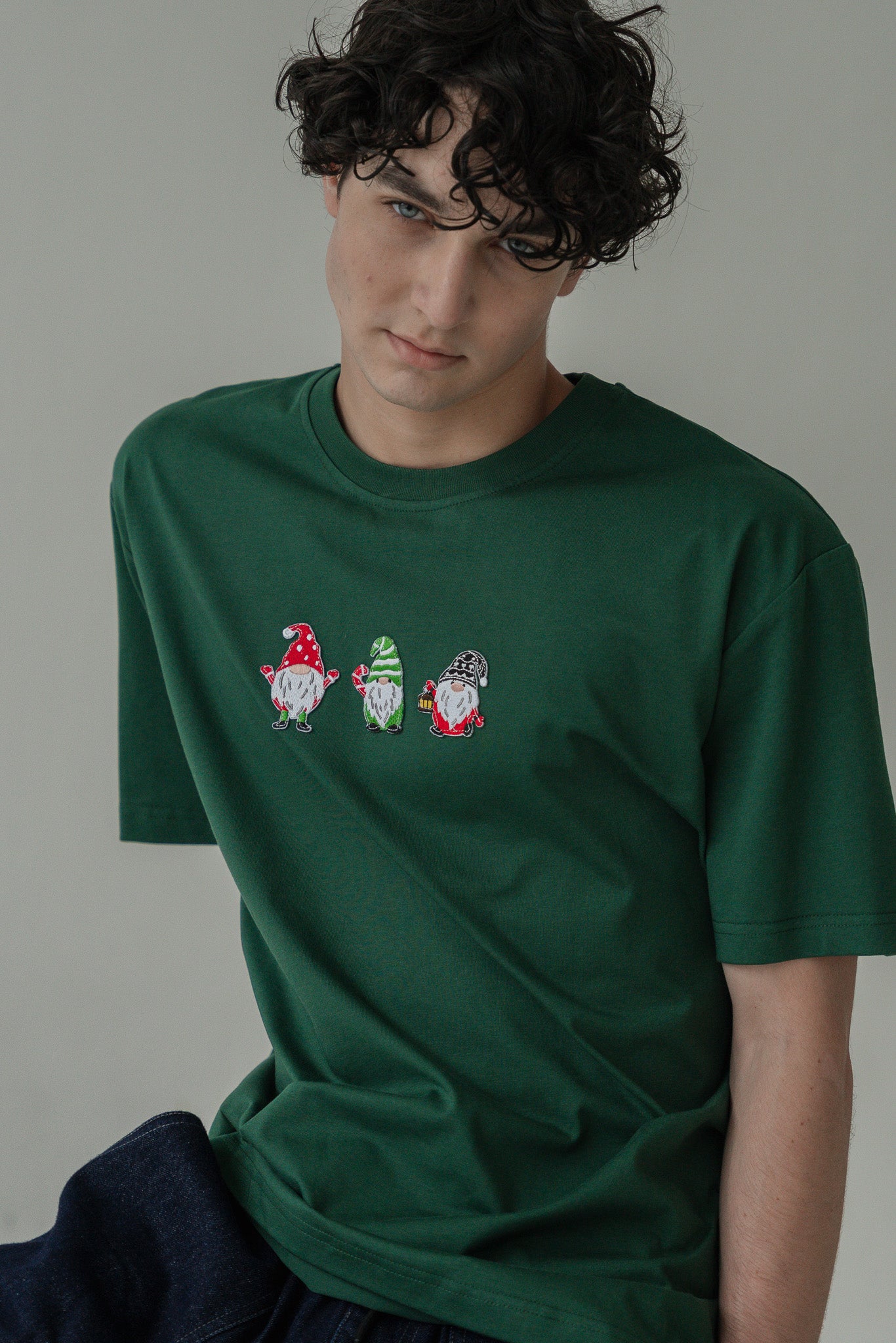 Holly Jolly Men's Tee in Green