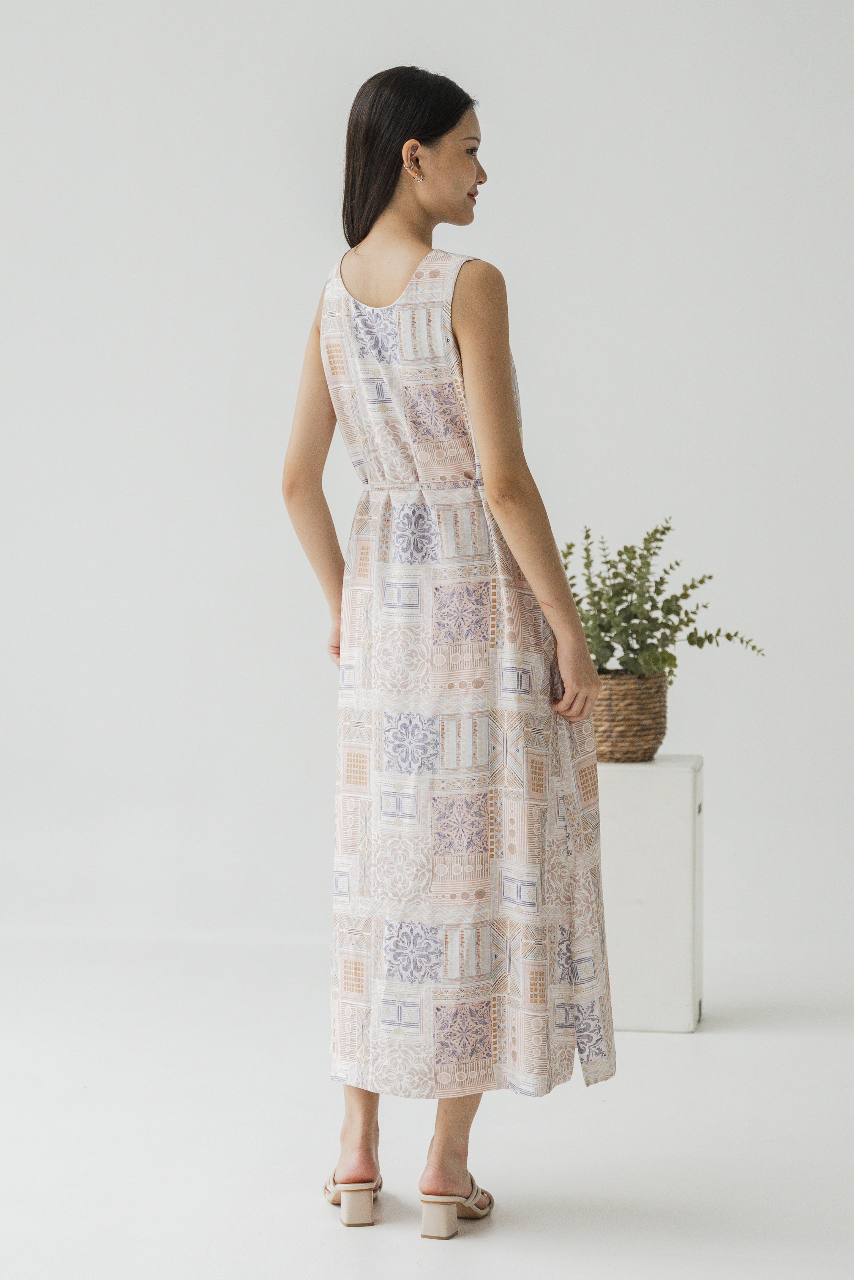 Ayra Printed Two-way Midaxi Dress in Pink