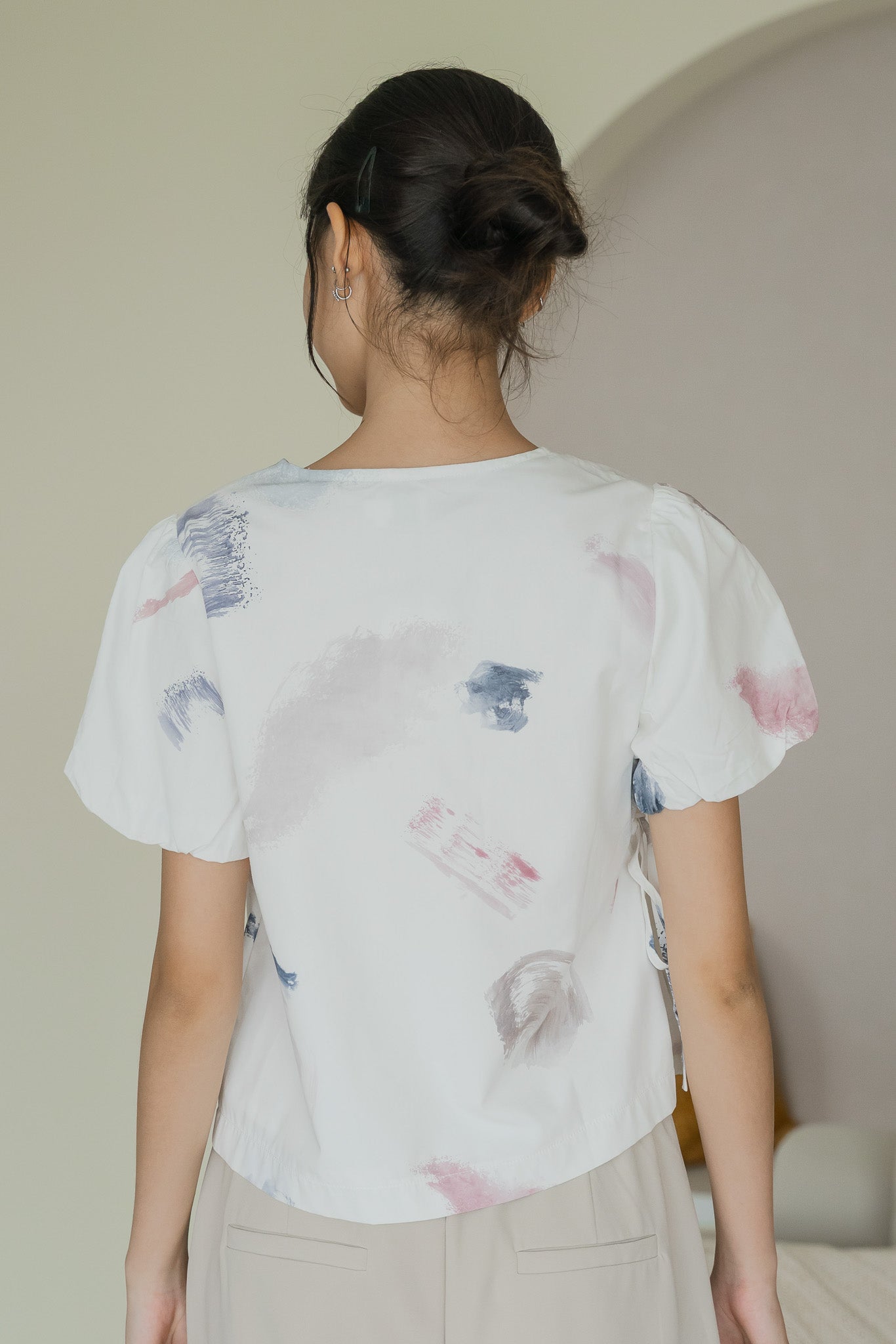 Reverie Sleeved Wrap Top in Petal Dust