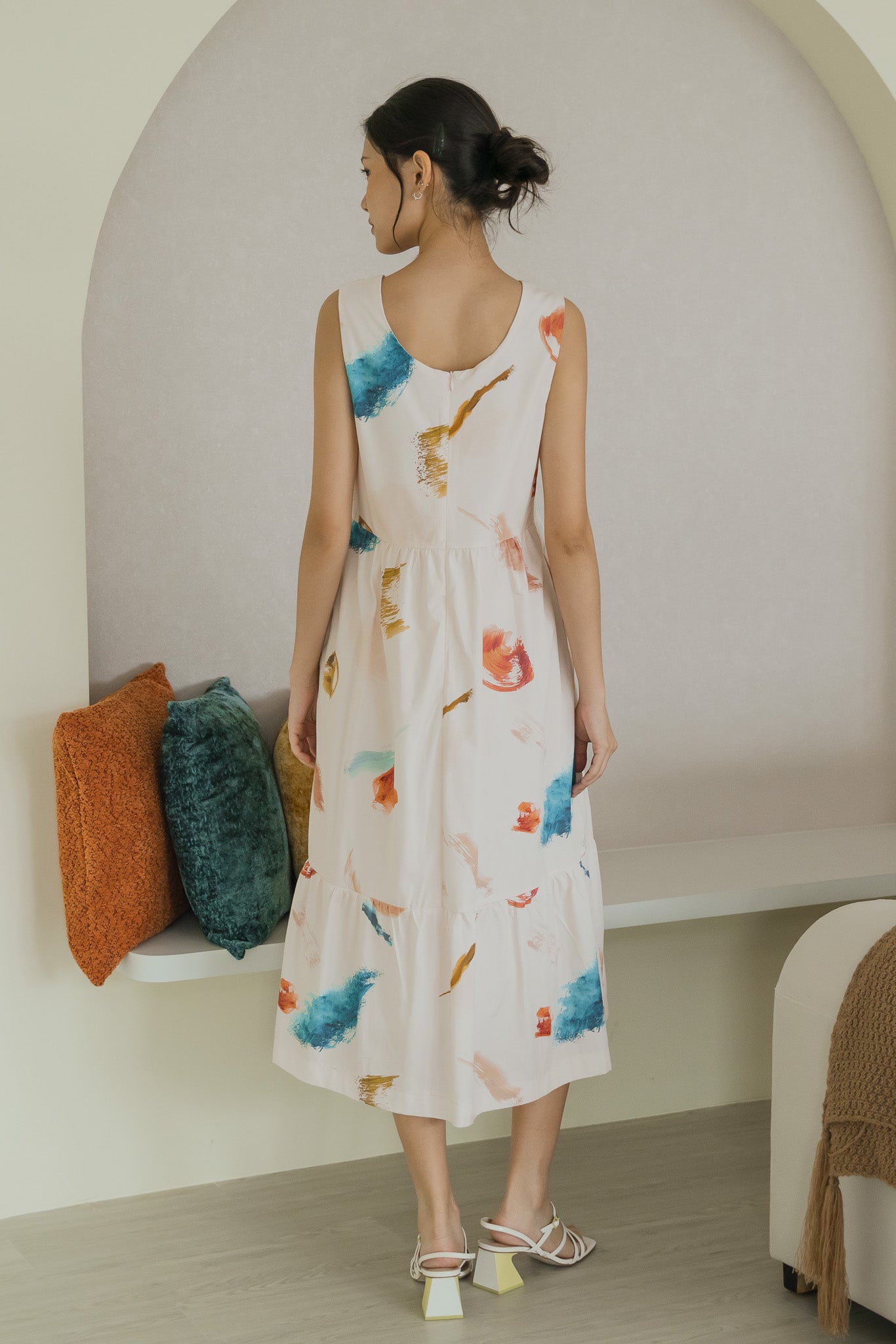 Reverie Sleeveless Midi Dress in Wild Terra