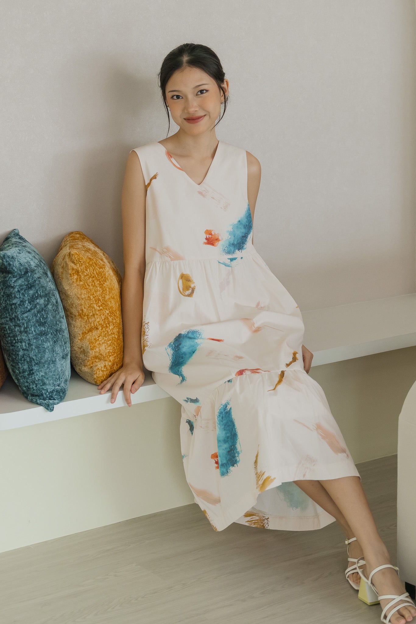 Reverie Sleeveless Midi Dress in Wild Terra