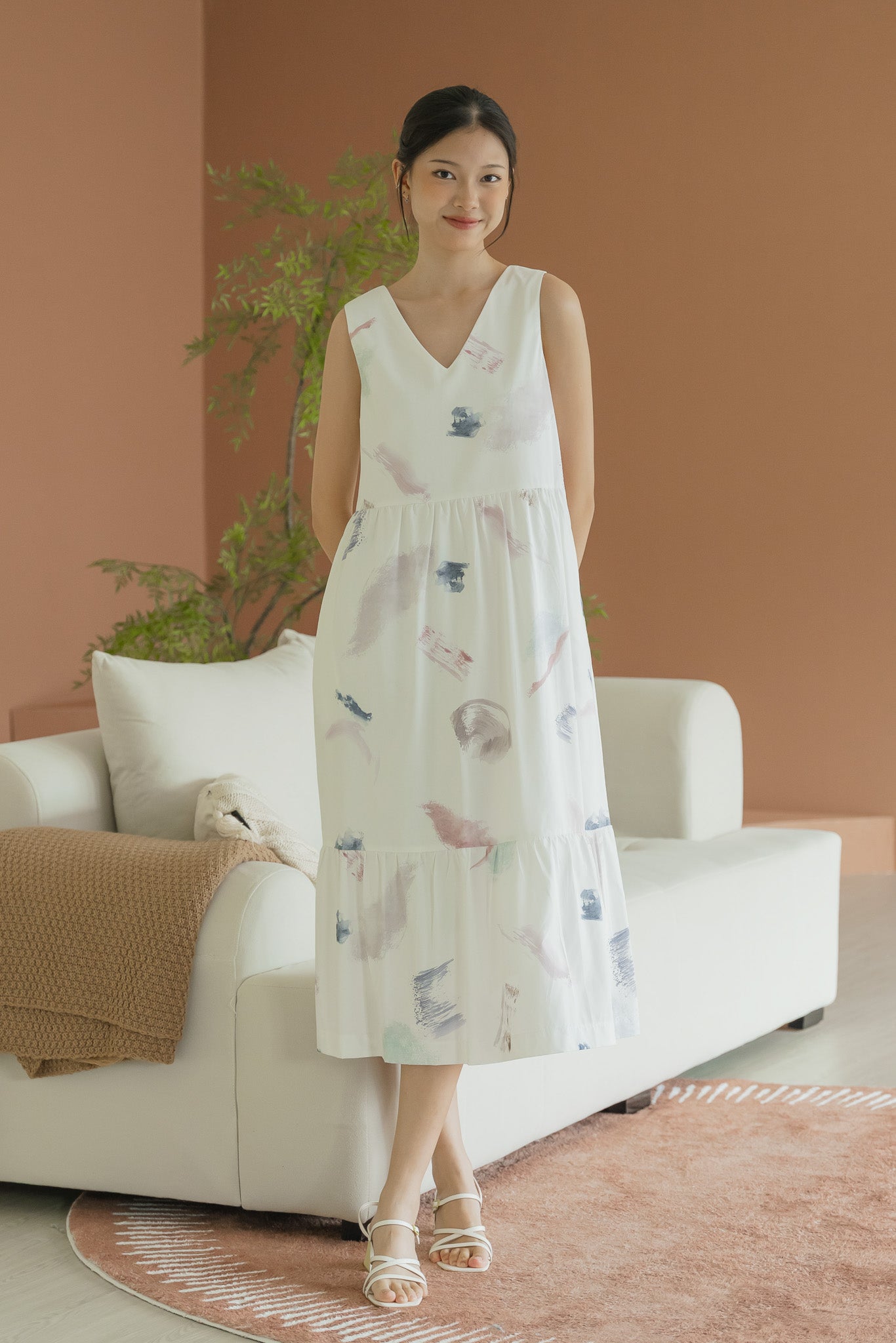 reverie midi dress Reverie Sleeveless Midi Dress in Petal Dust – First Stitch