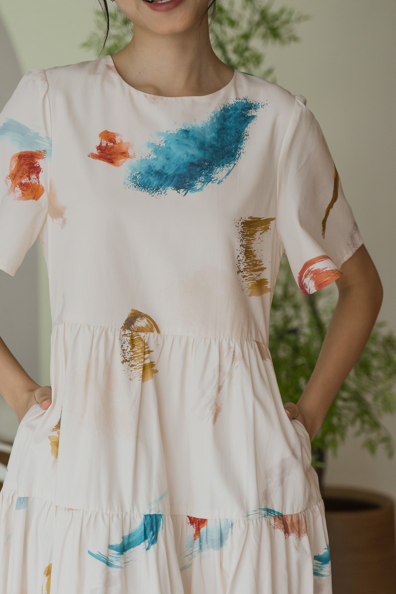 Reverie Sleeved Midi Dress in Wild Terra