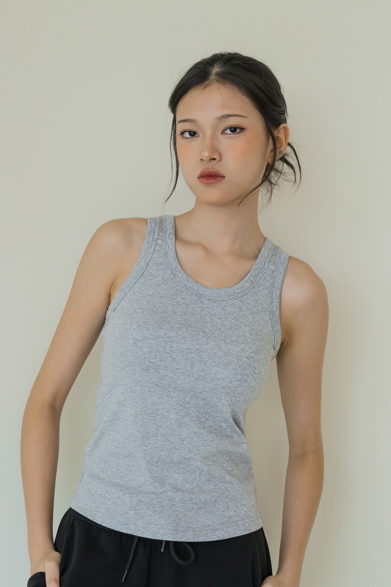 Comfy Padded Tank in Gray