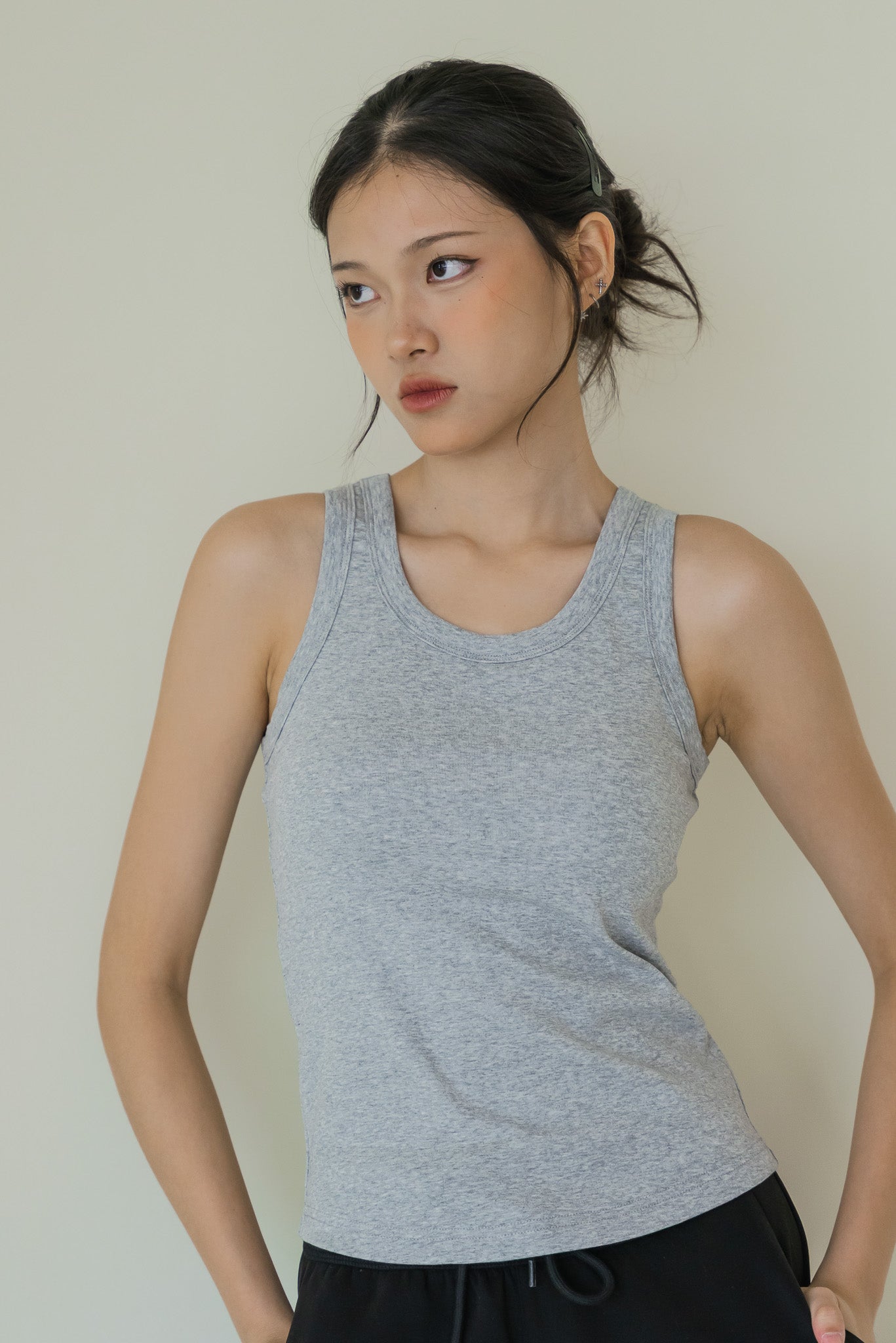 Comfy Padded Tank in Gray