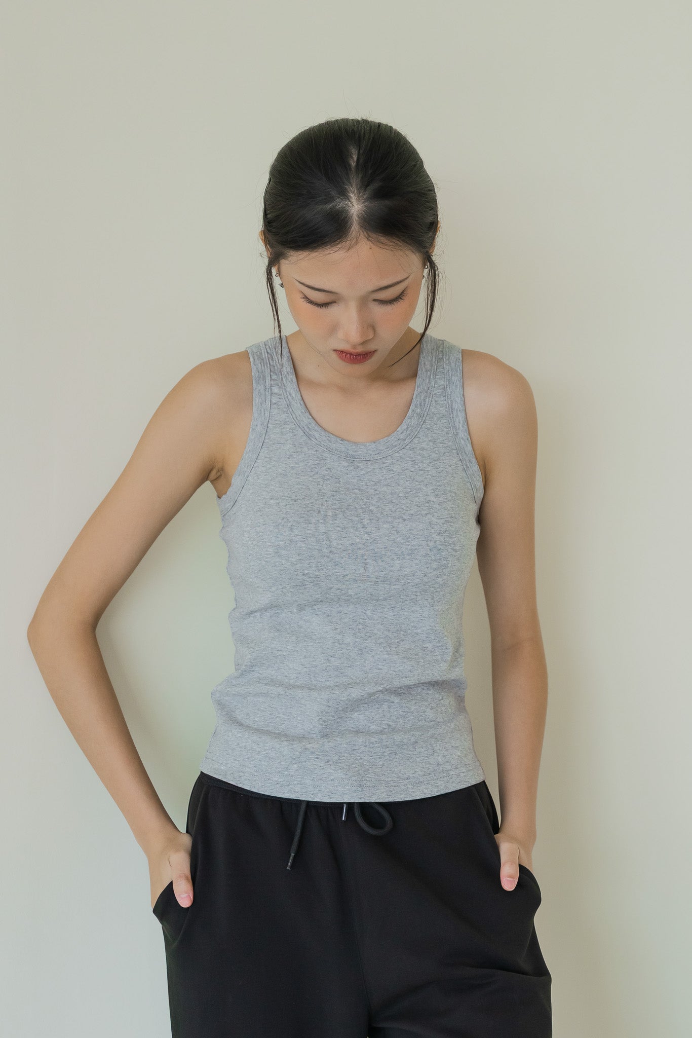 Comfy Padded Tank in Gray