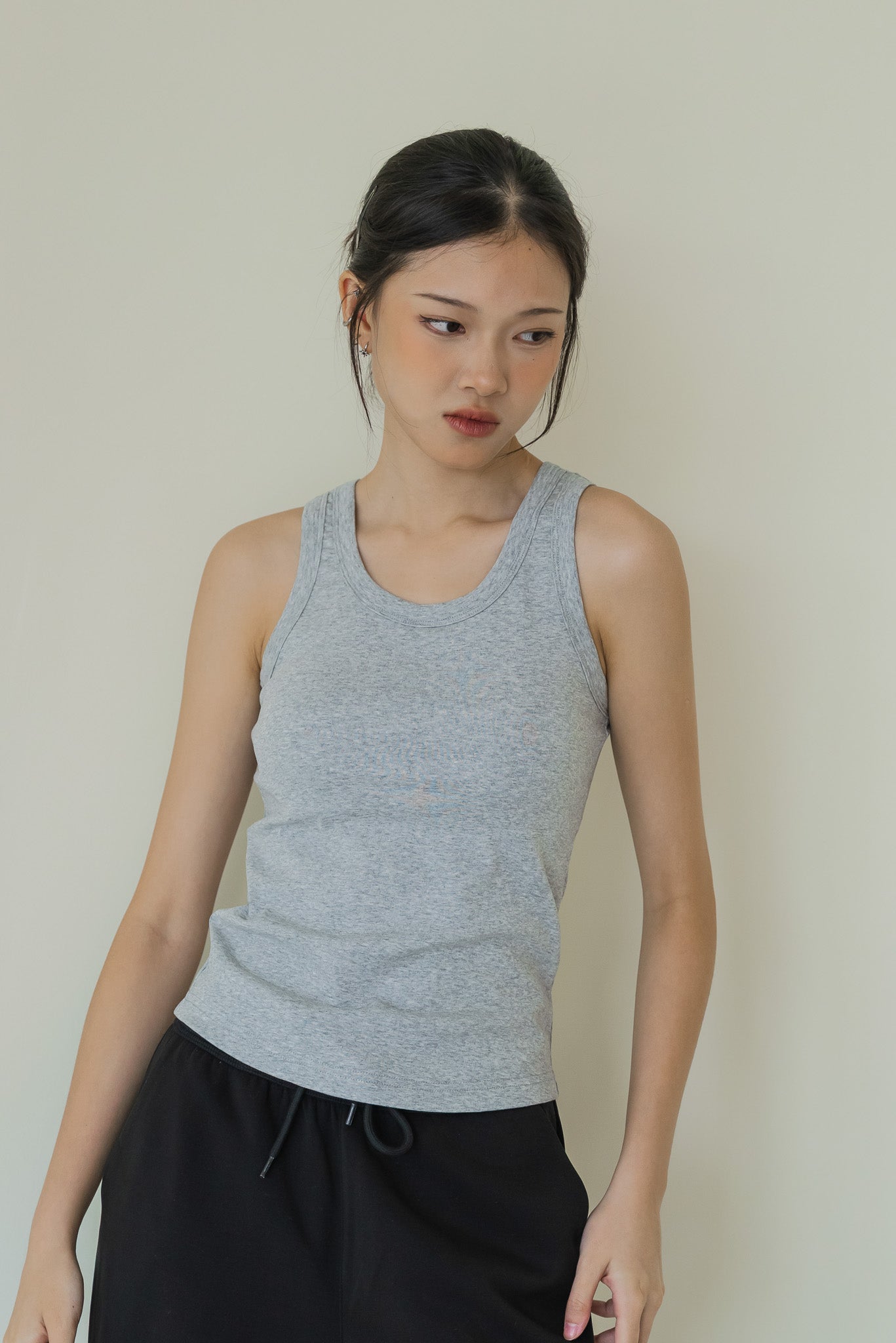 Comfy Padded Tank in Gray